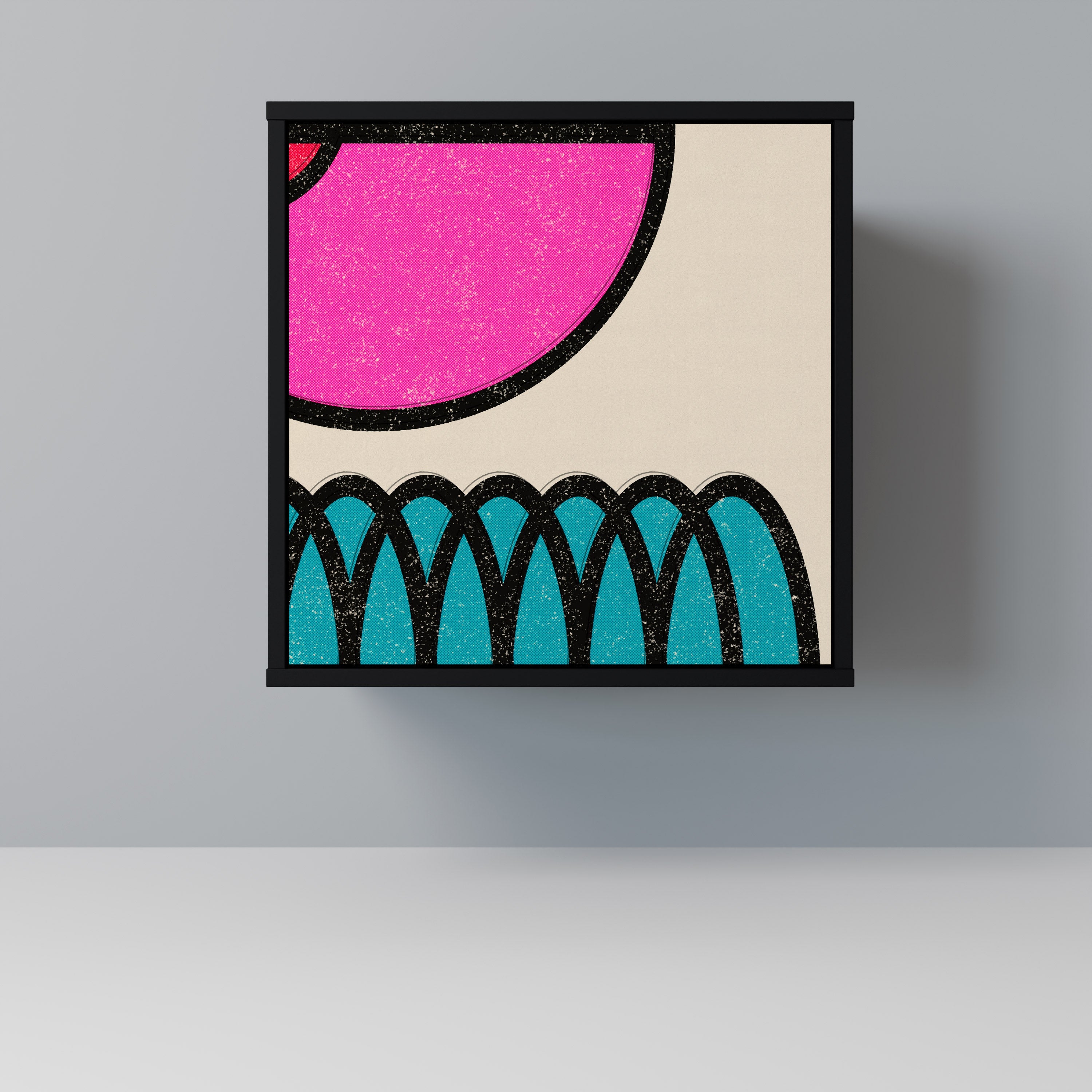 GEOMETRIC RHAPSODY Aparador de 1 Porta em Acabamento Preto