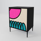GEOMETRIC RHAPSODY 1-Door Sideboard in Black Finish