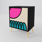 GEOMETRIC RHAPSODY 1-Door Sideboard in Black Finish