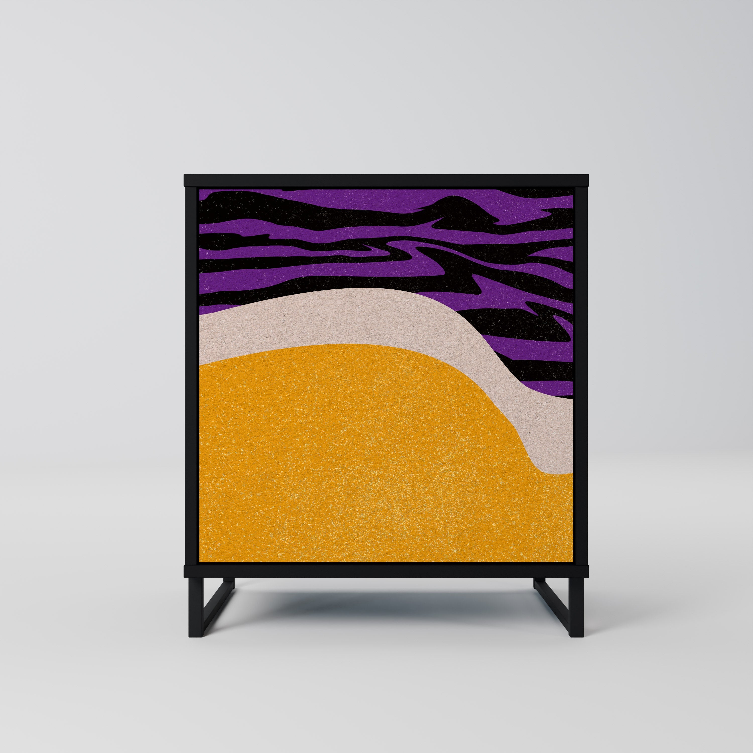 INDEPENDENT BORDER Aparador de 1 Porta em Acabamento Preto