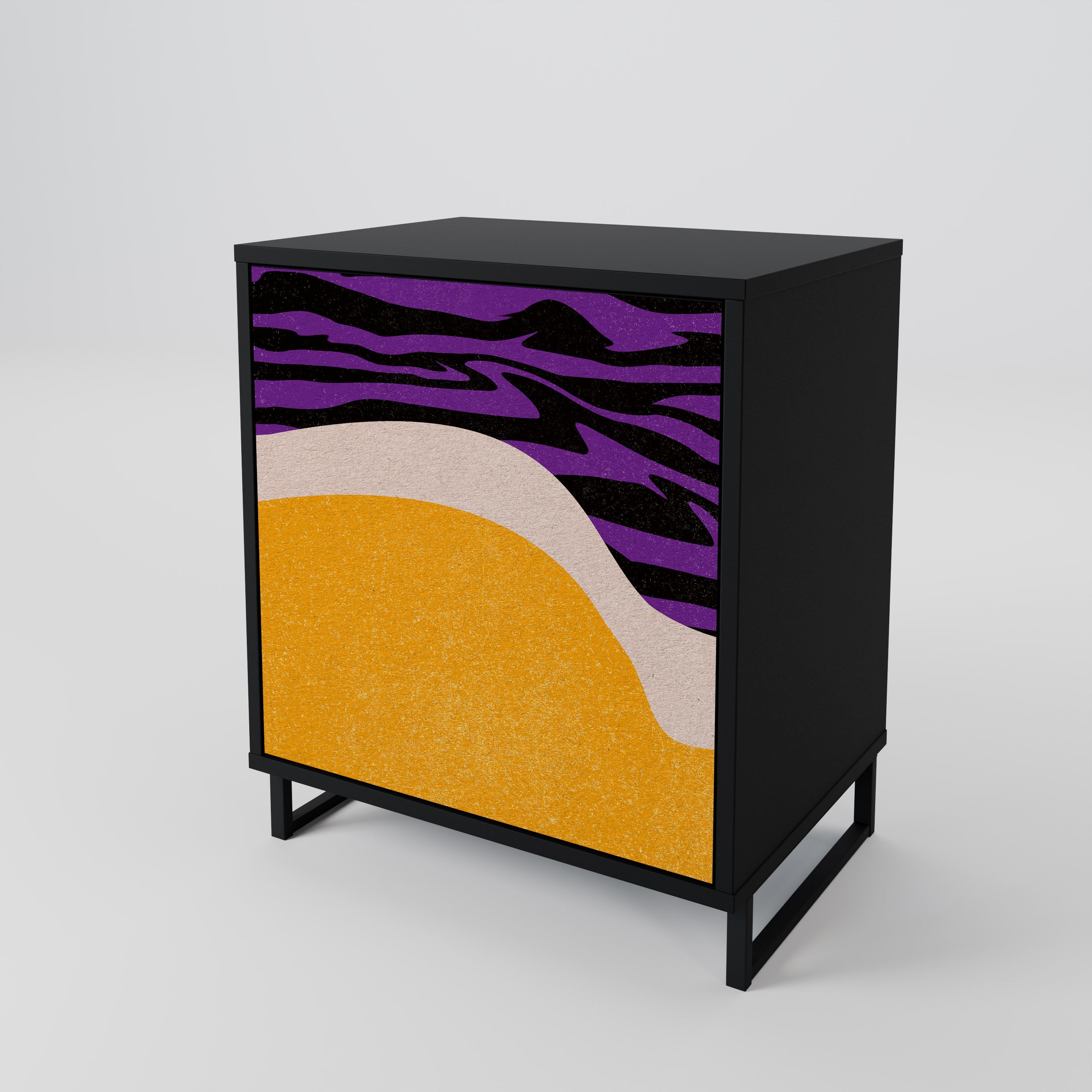 INDEPENDENT BORDER Aparador de 1 Porta em Acabamento Preto