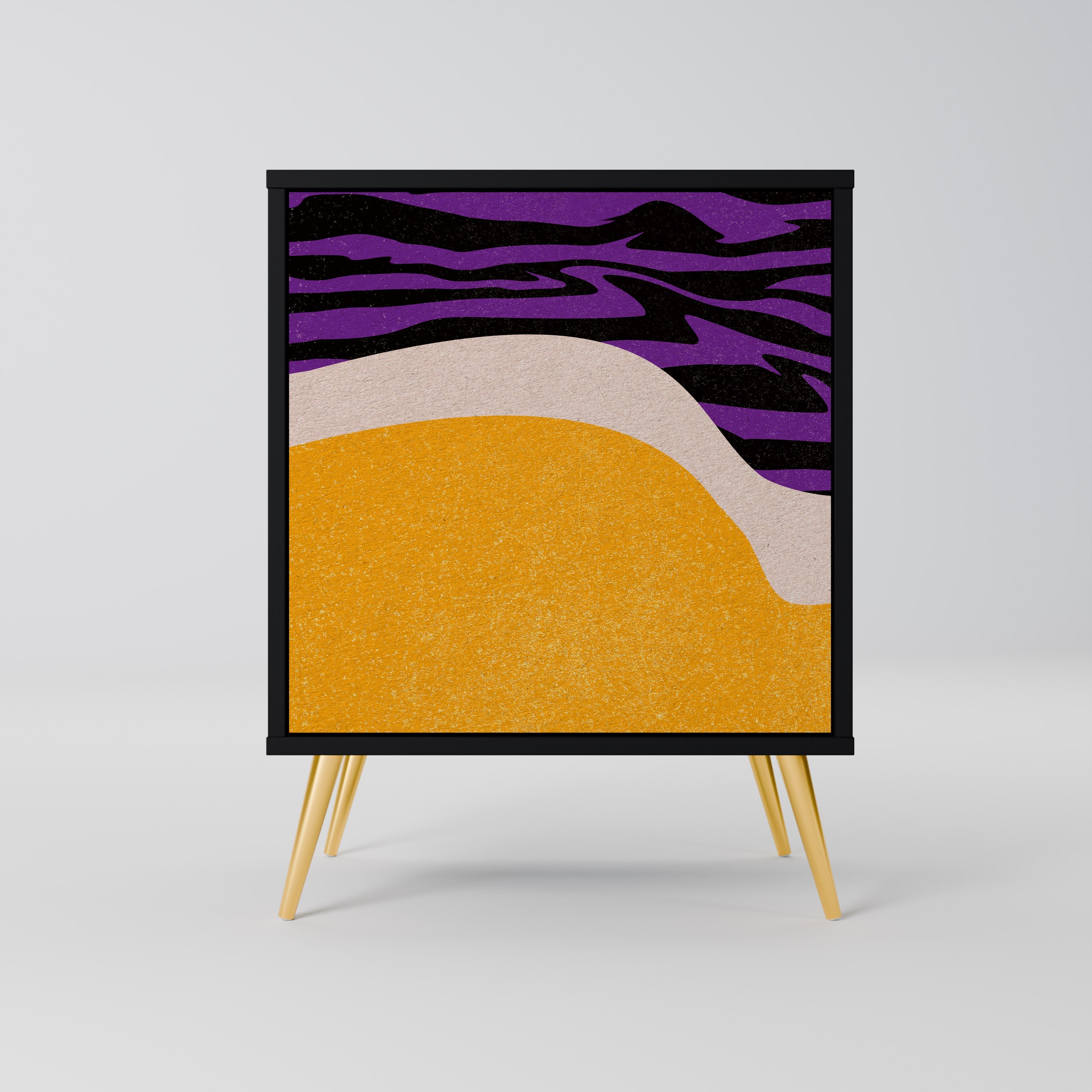 INDEPENDENT BORDER Aparador de 1 Porta em Acabamento Preto