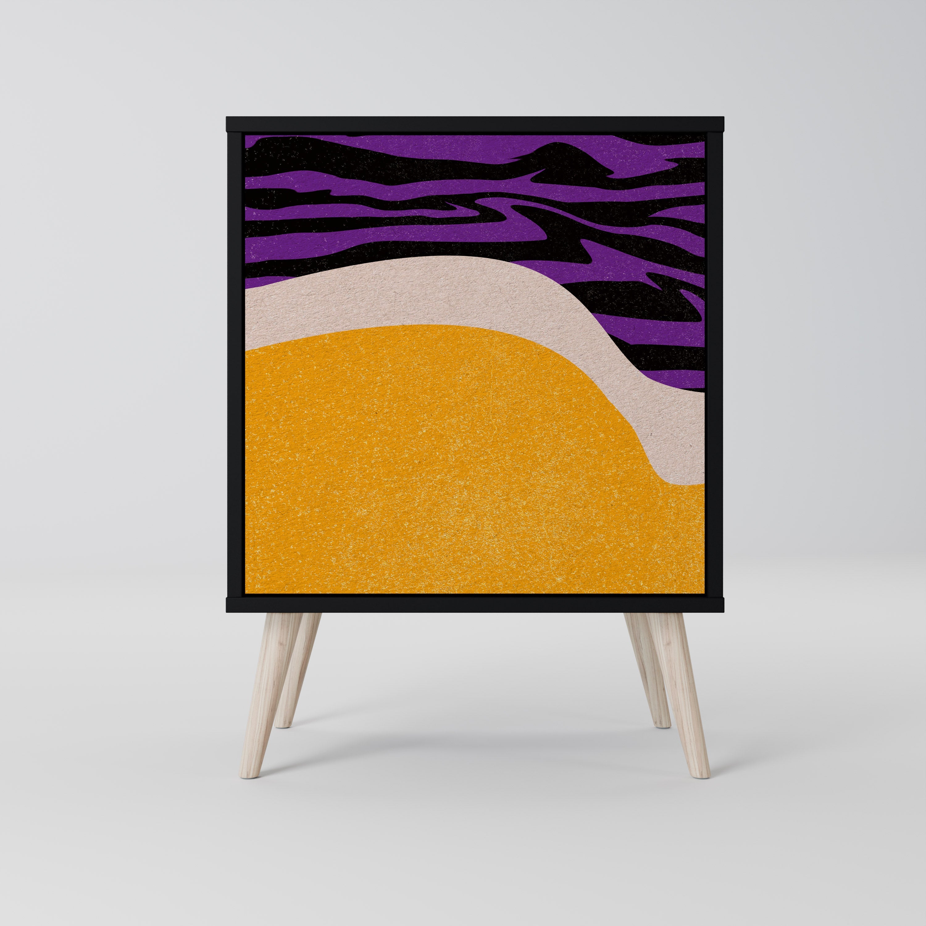 INDEPENDENT BORDER Aparador de 1 Porta em Acabamento Preto