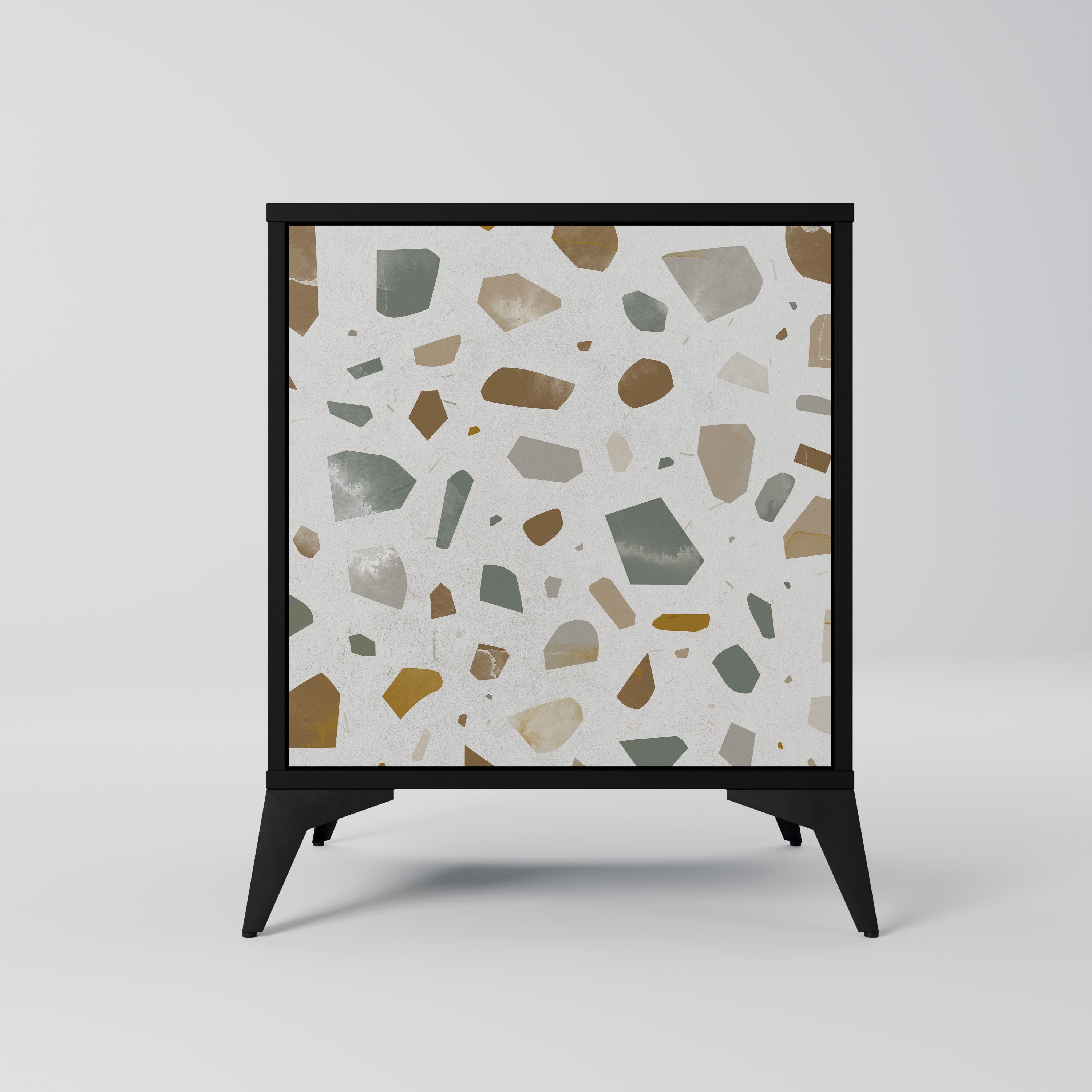 PIECES OF TOMORROW Aparador de 1 Porta em Acabamento Preto