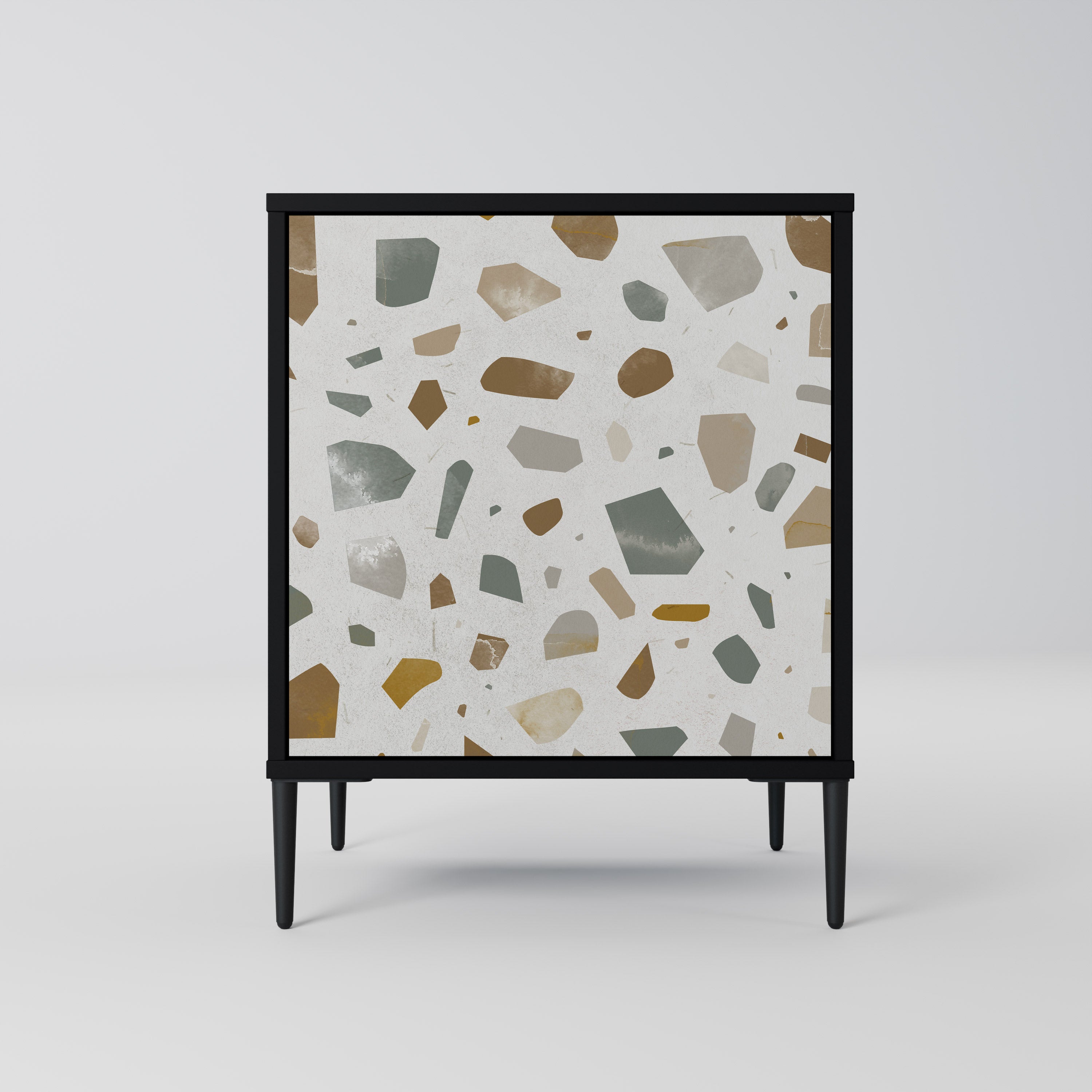 PIECES OF TOMORROW Aparador de 1 Porta em Acabamento Preto