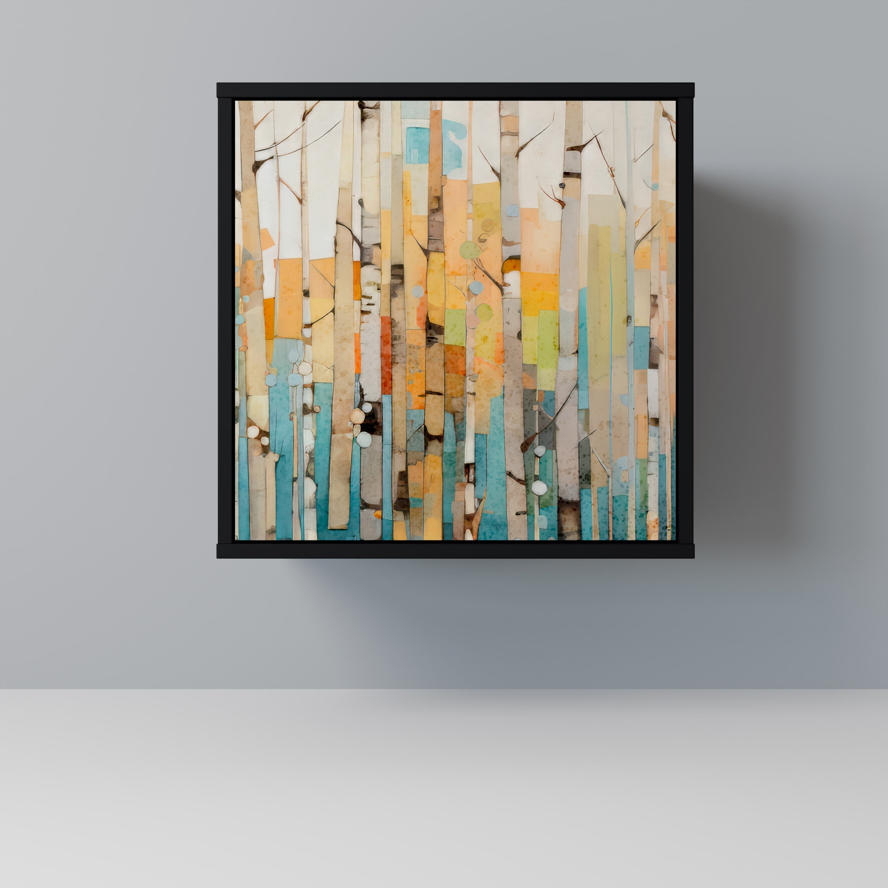 BIRCH KALEIDOSCOPE Aparador de 1 Porta em Acabamento Preto