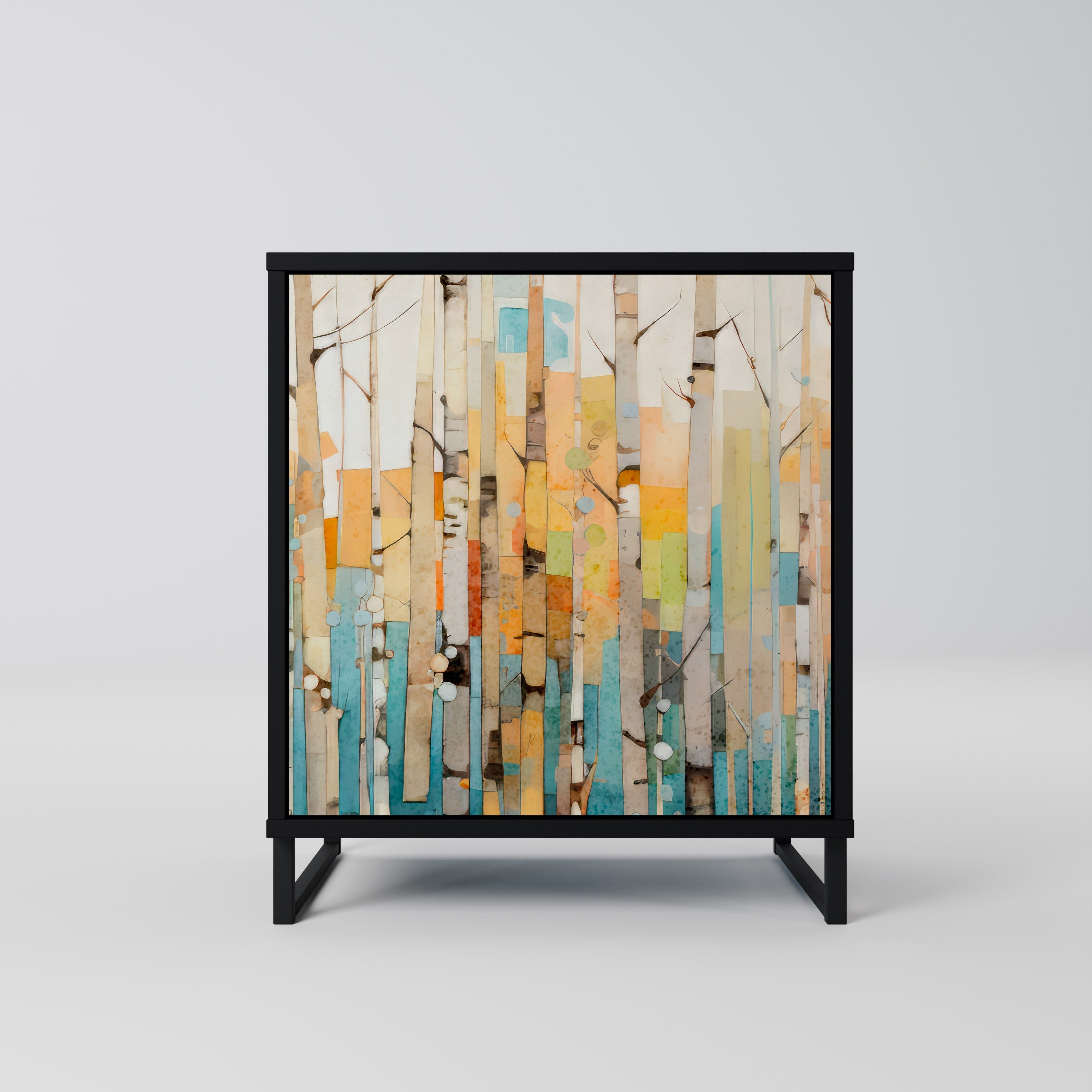 BIRCH KALEIDOSCOPE Aparador de 1 Porta em Acabamento Preto