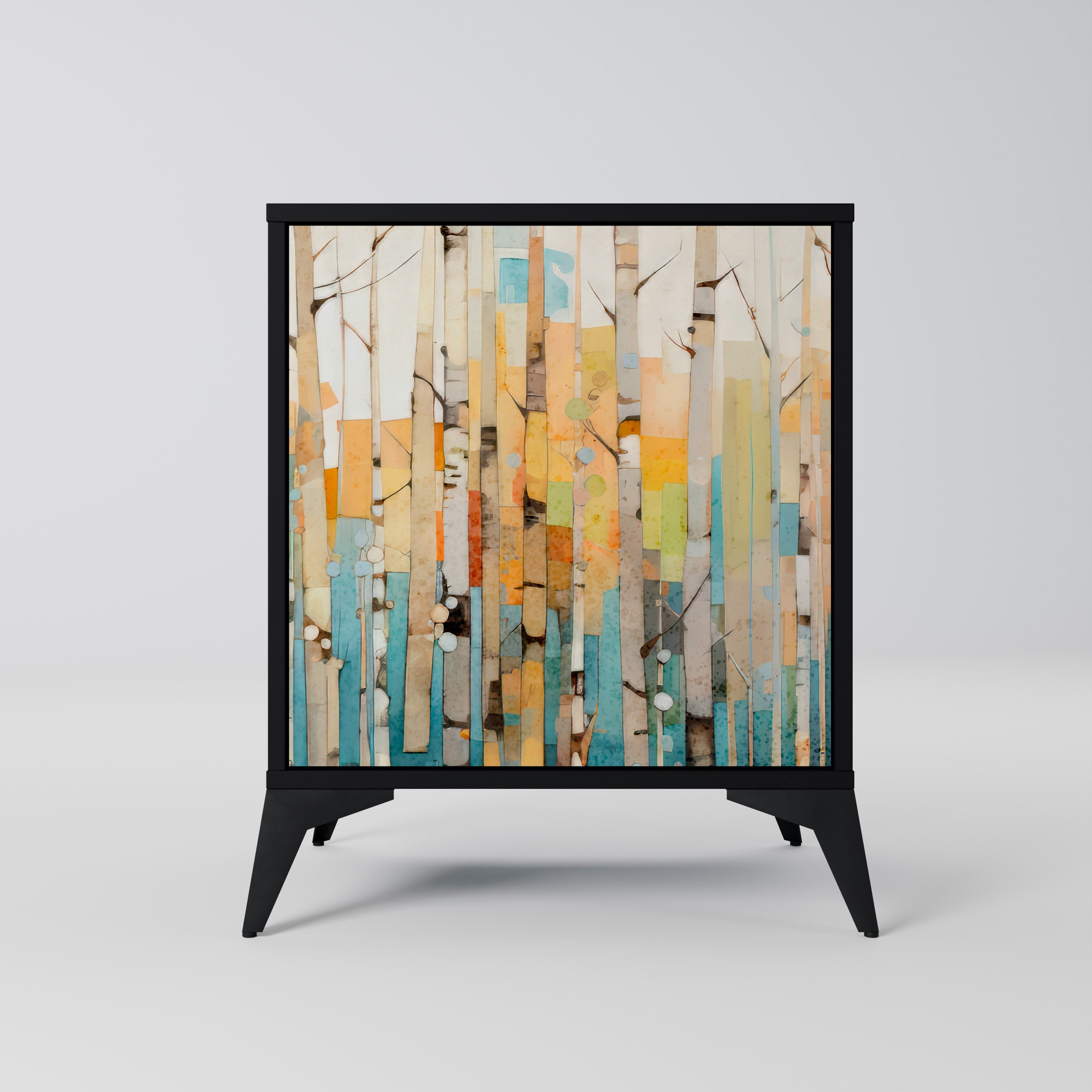 BIRCH KALEIDOSCOPE Aparador de 1 Porta em Acabamento Preto