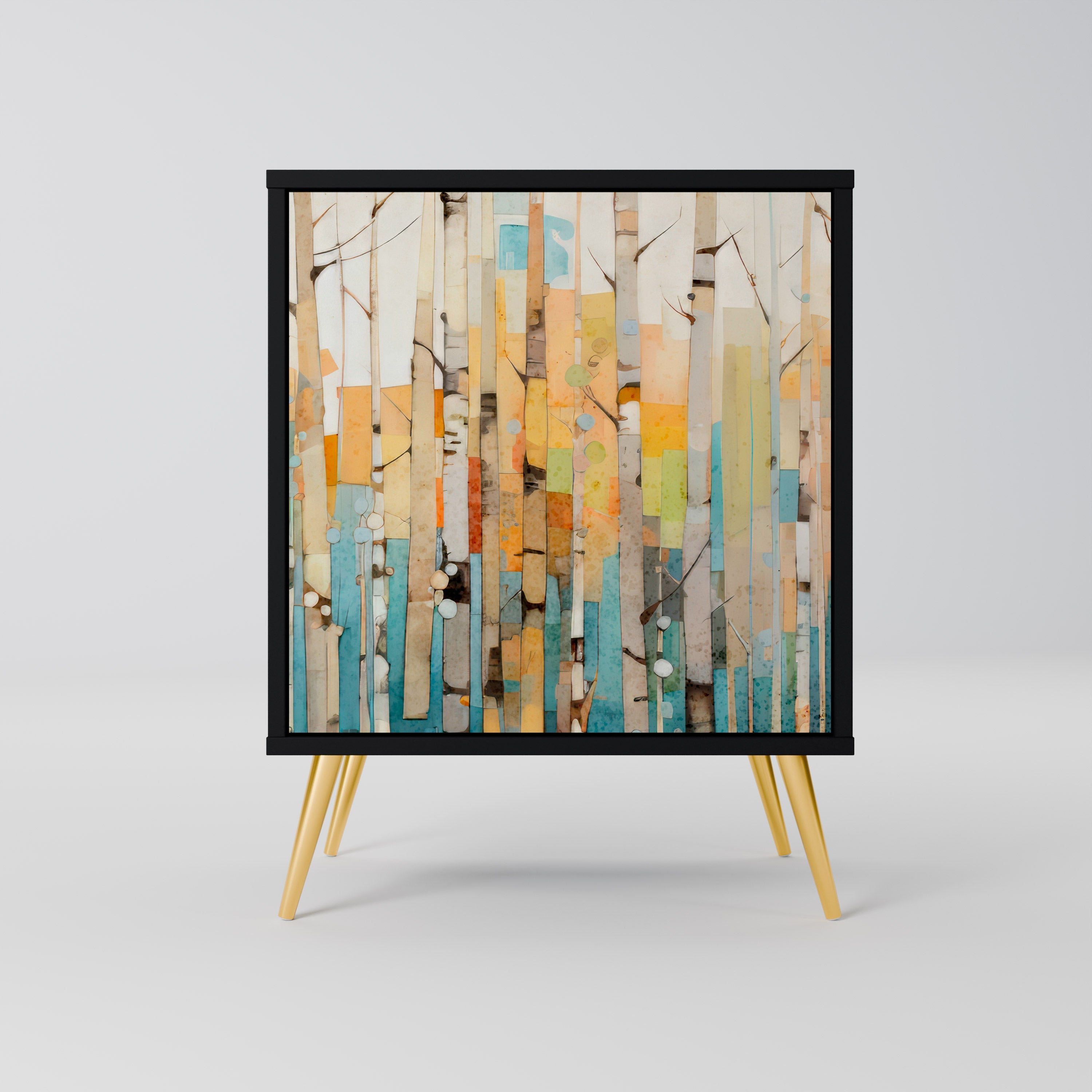 BIRCH KALEIDOSCOPE Aparador de 1 Porta em Acabamento Preto