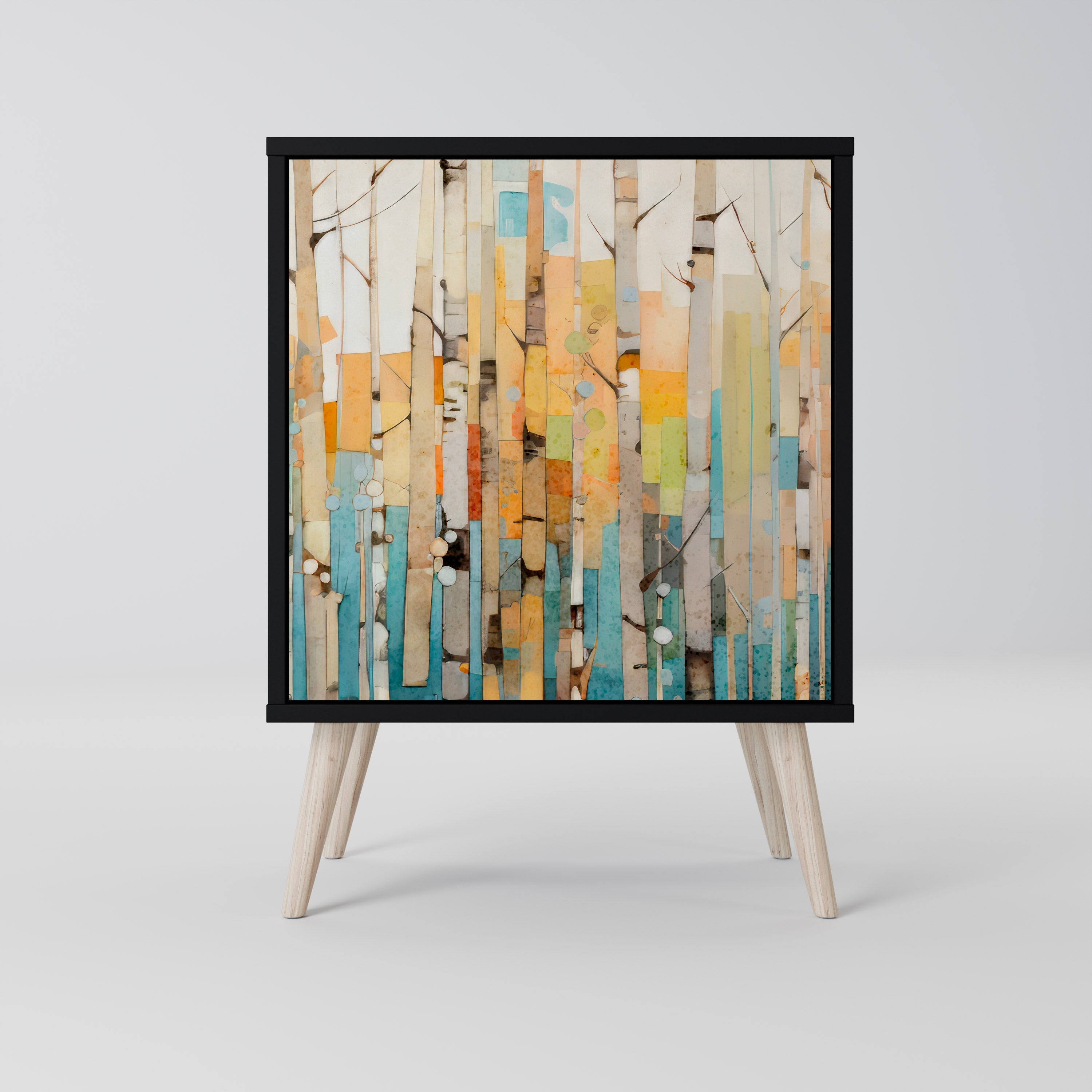 BIRCH KALEIDOSCOPE Aparador de 1 Porta em Acabamento Preto