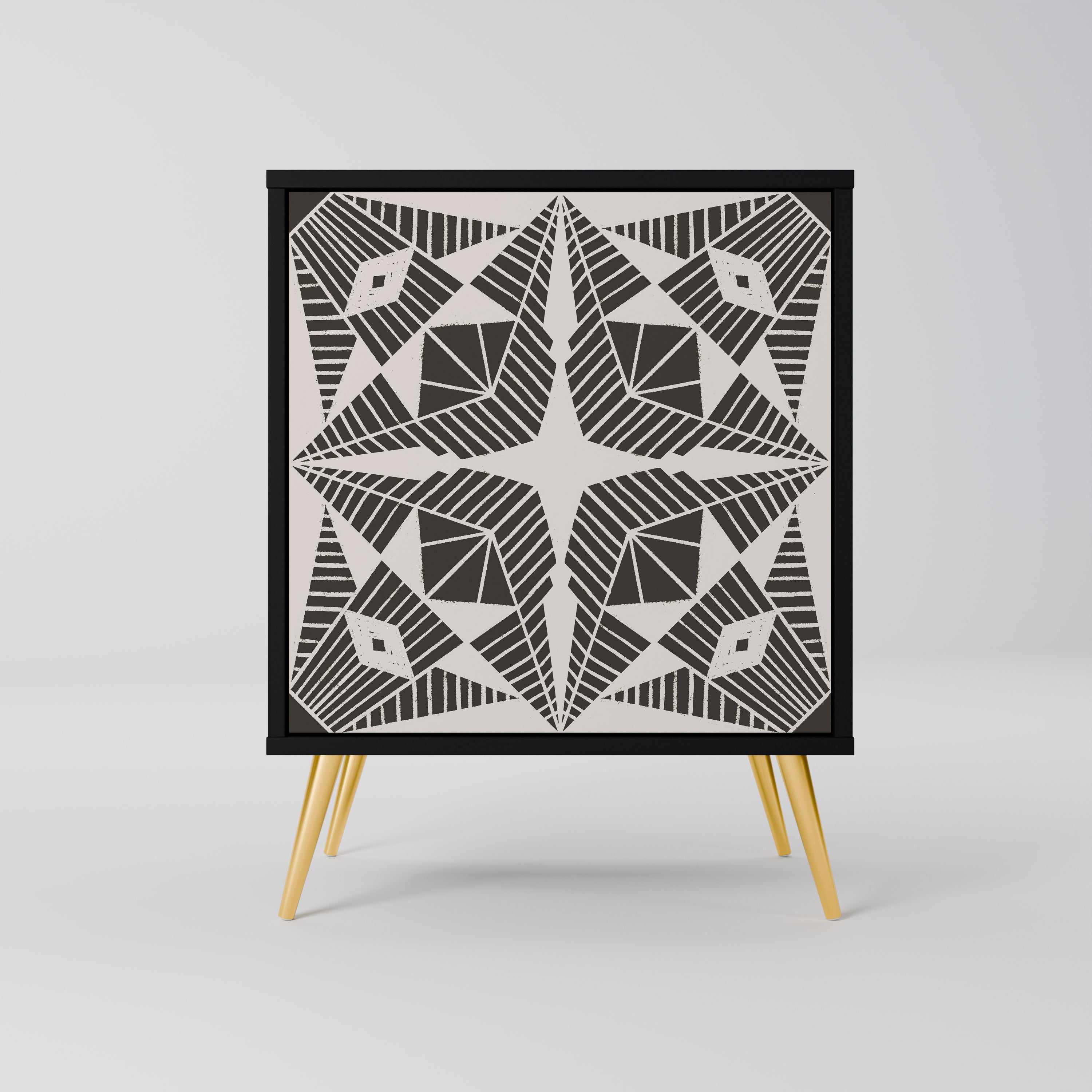 MONOCHROME NEXUS Aparador de 1 Porta em Acabamento Preto