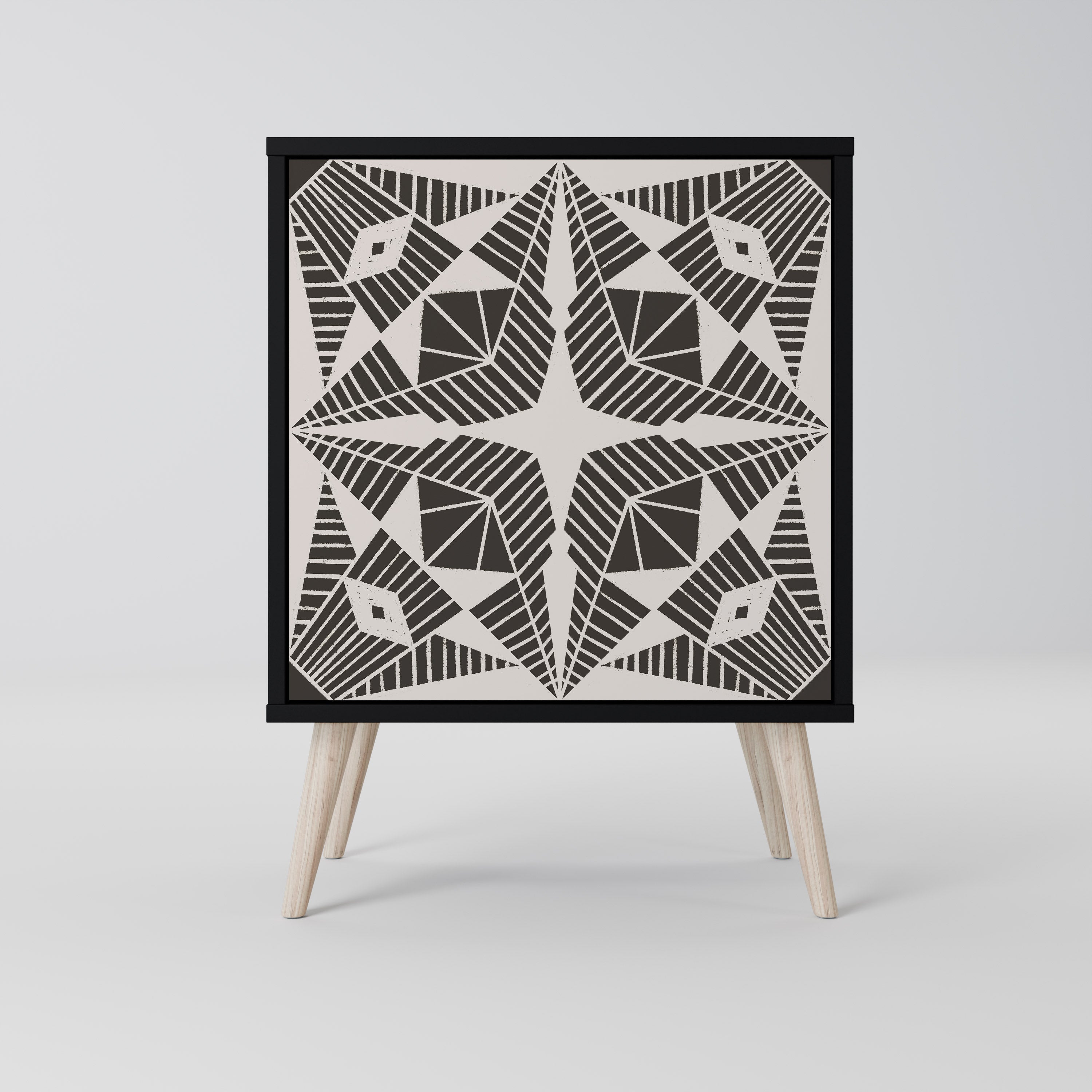 MONOCHROME NEXUS Aparador de 1 Porta em Acabamento Preto