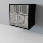 GRAIN LINES Aparador de 1 Porta em Acabamento Preto