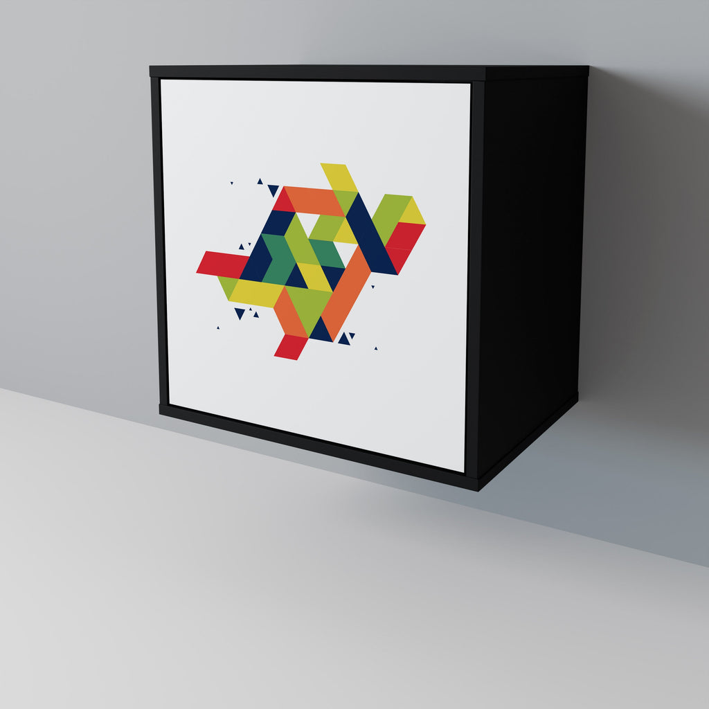 FUTURE SIGN Aparador de 1 Porta em Acabamento Preto