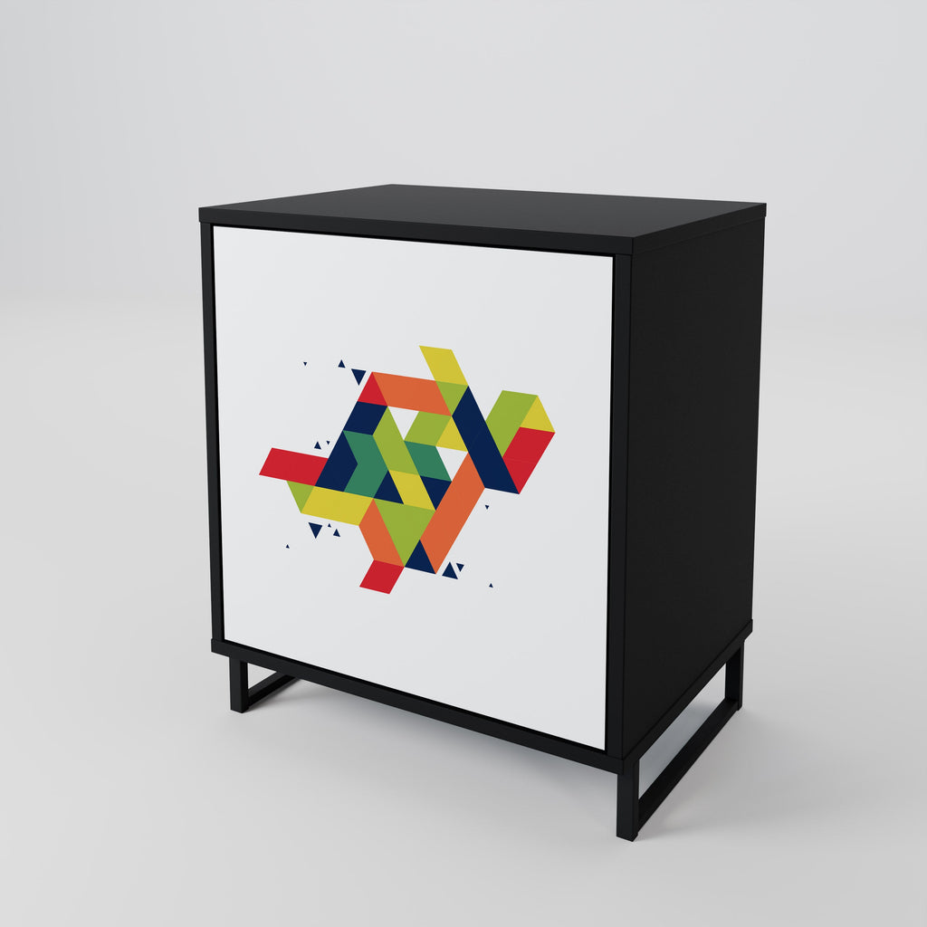 FUTURE SIGN Aparador de 1 Porta em Acabamento Preto