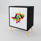 FUTURE SIGN Aparador de 1 Porta em Acabamento Preto