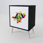 FUTURE SIGN Aparador de 1 Porta em Acabamento Preto