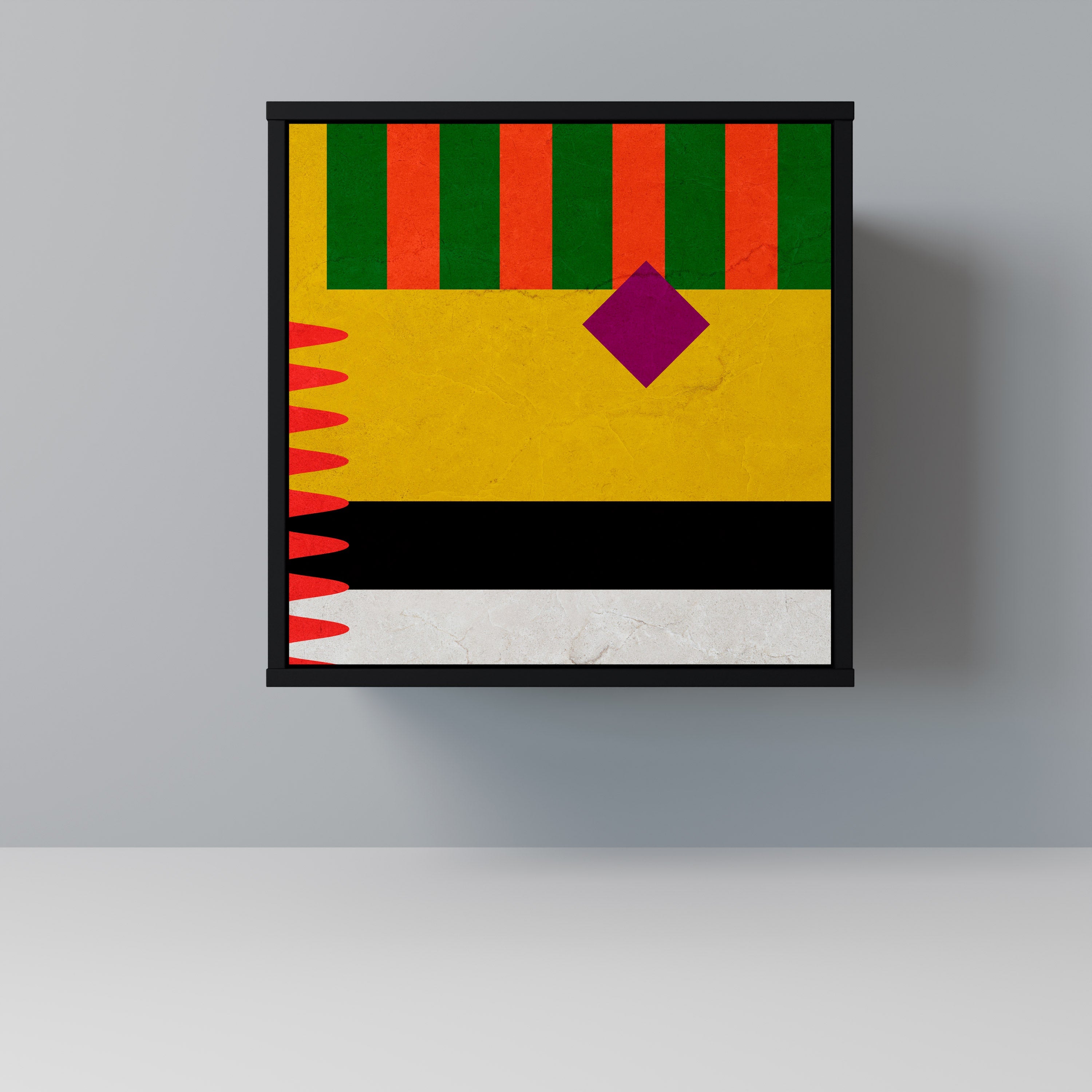 VIVID ART Aparador de 1 Porta em Acabamento Preto