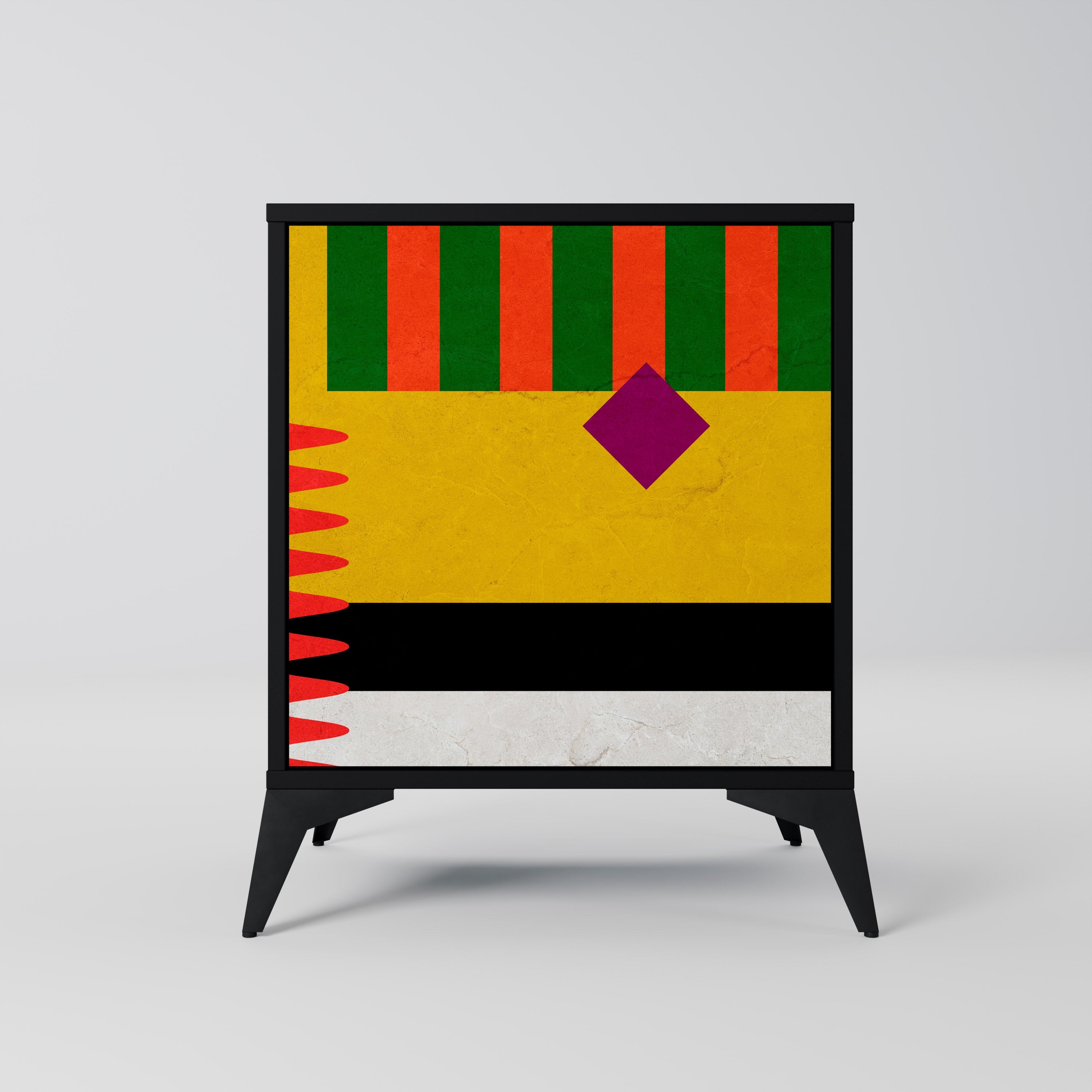 VIVID ART Aparador de 1 Porta em Acabamento Preto