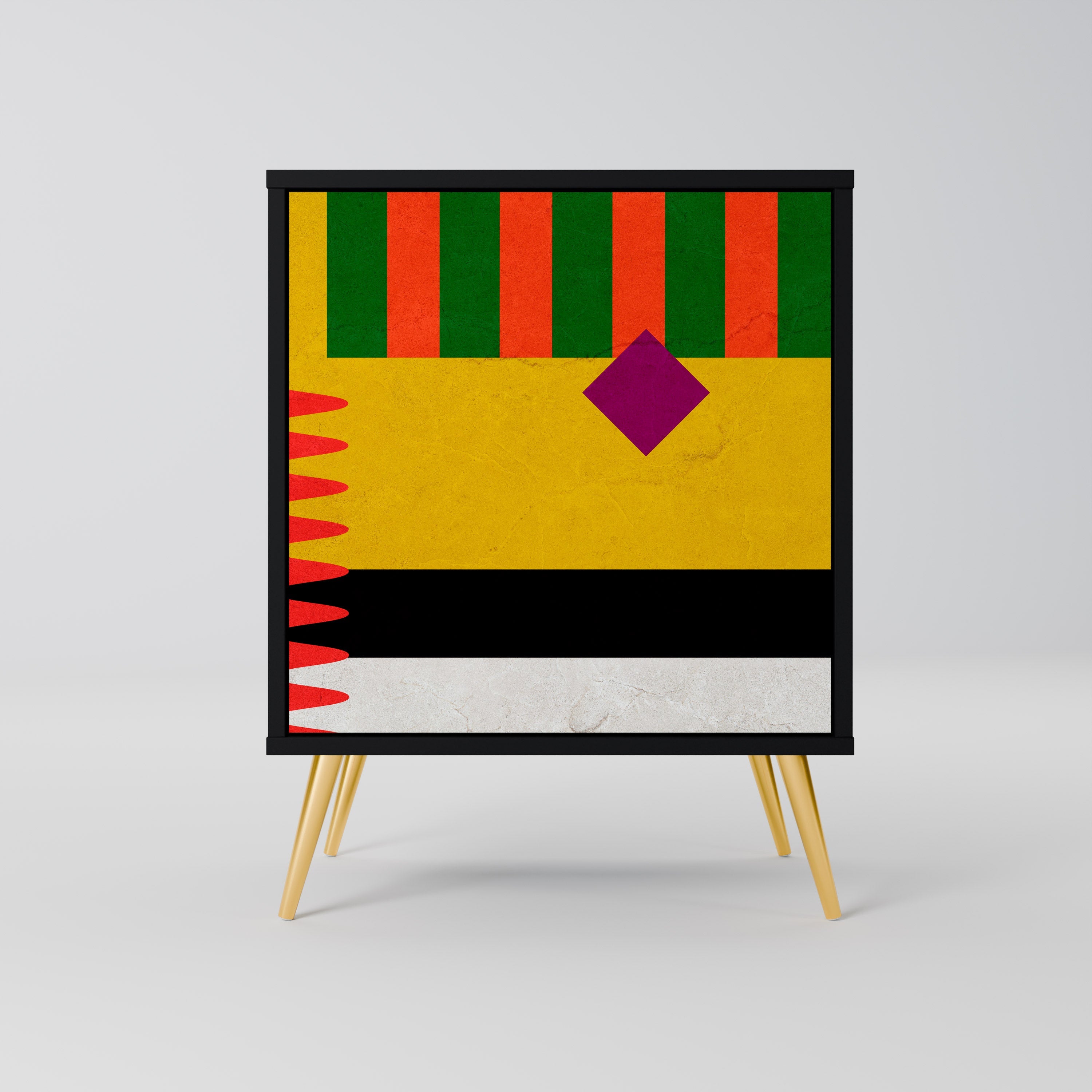 VIVID ART Aparador de 1 Porta em Acabamento Preto