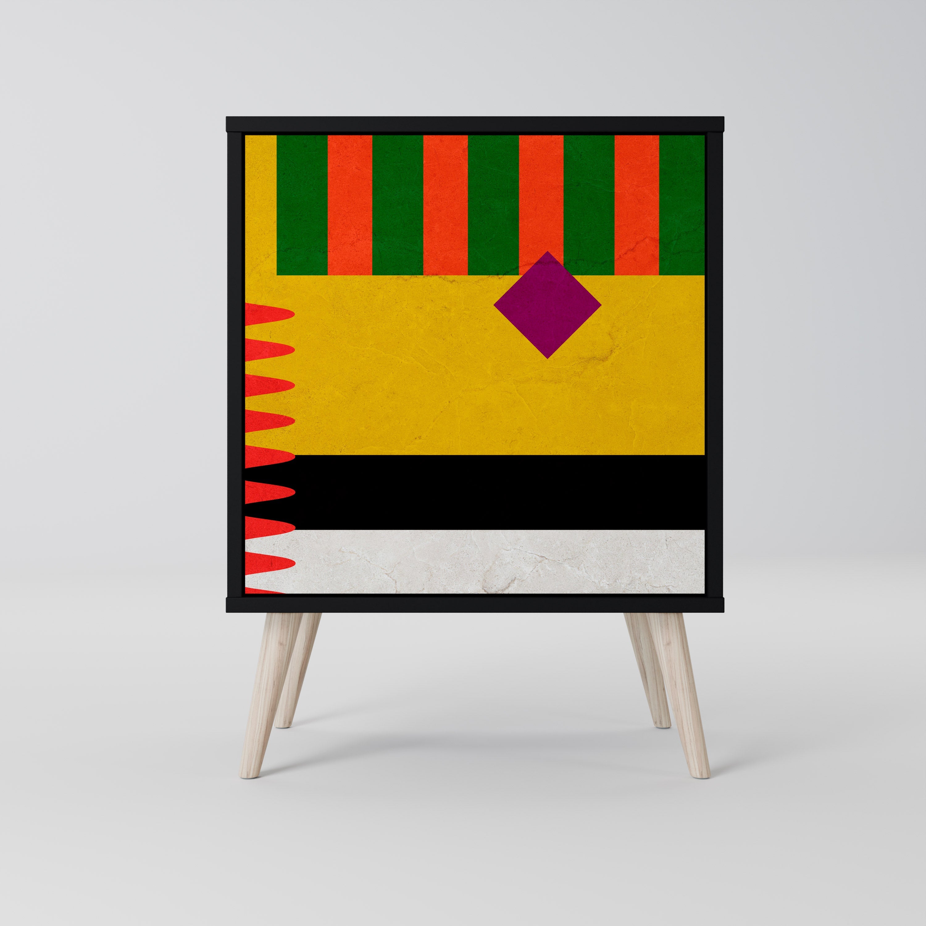 VIVID ART Aparador de 1 Porta em Acabamento Preto