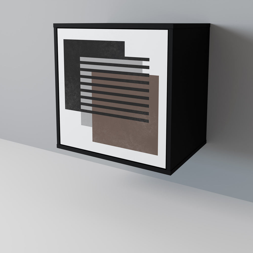 SHADOW SYNCHRONY Aparador de 1 Porta em Acabamento Preto