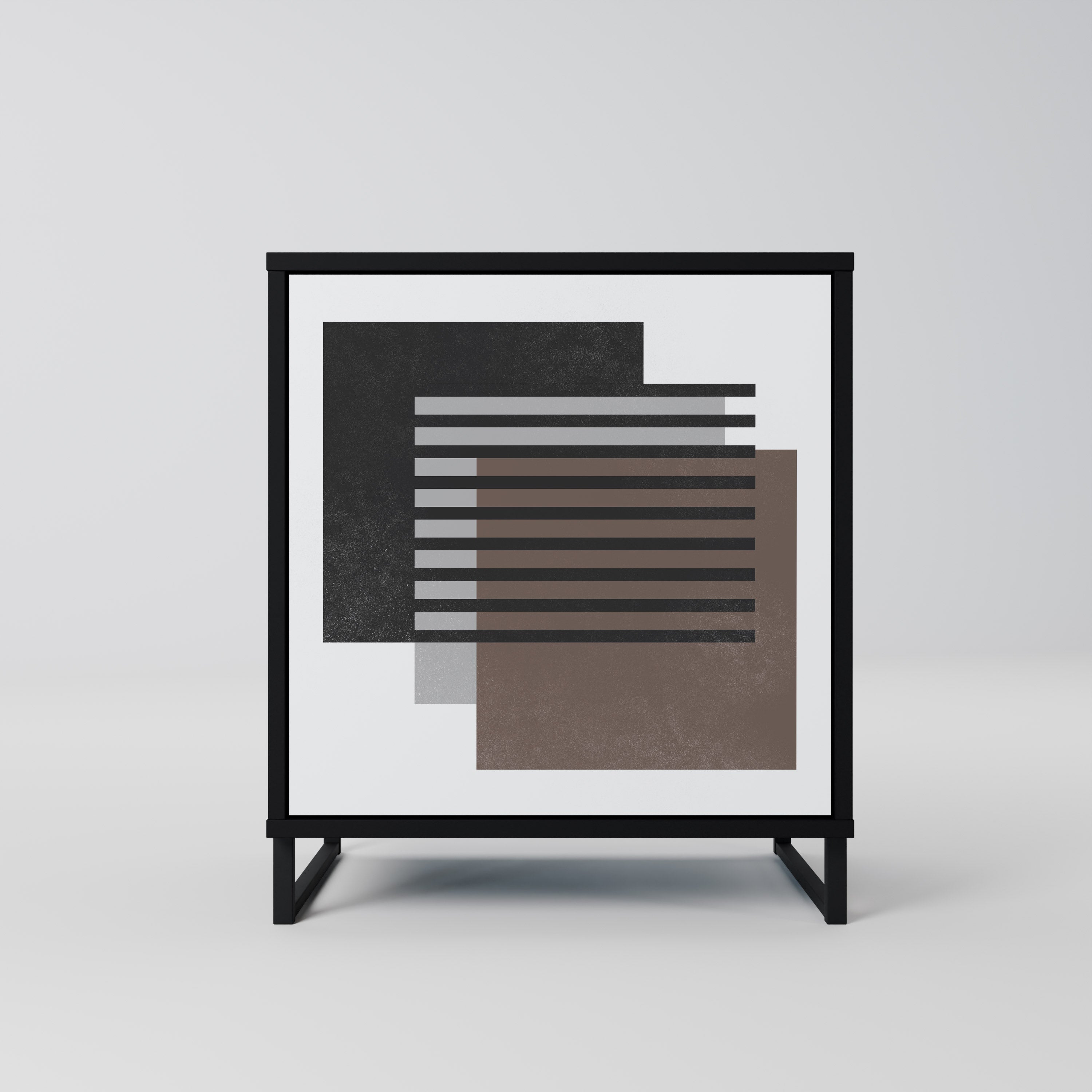 SHADOW SYNCHRONY Aparador de 1 Porta em Acabamento Preto