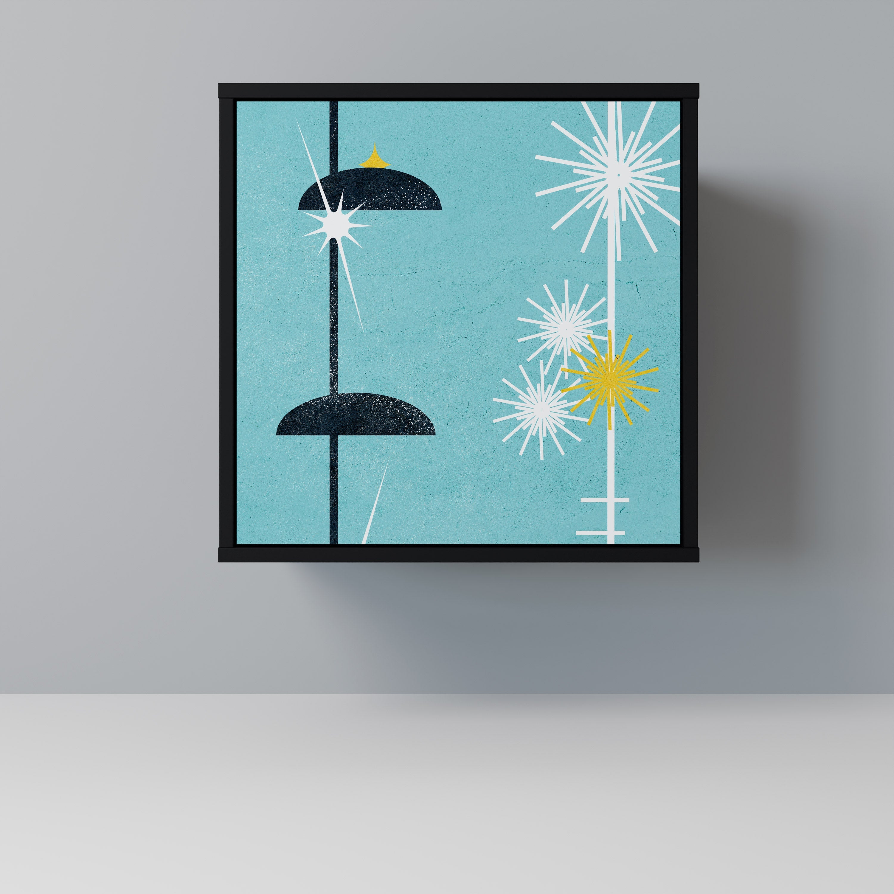 PATHS TO HAPPINESS Aparador de 1 Porta em Acabamento Preto