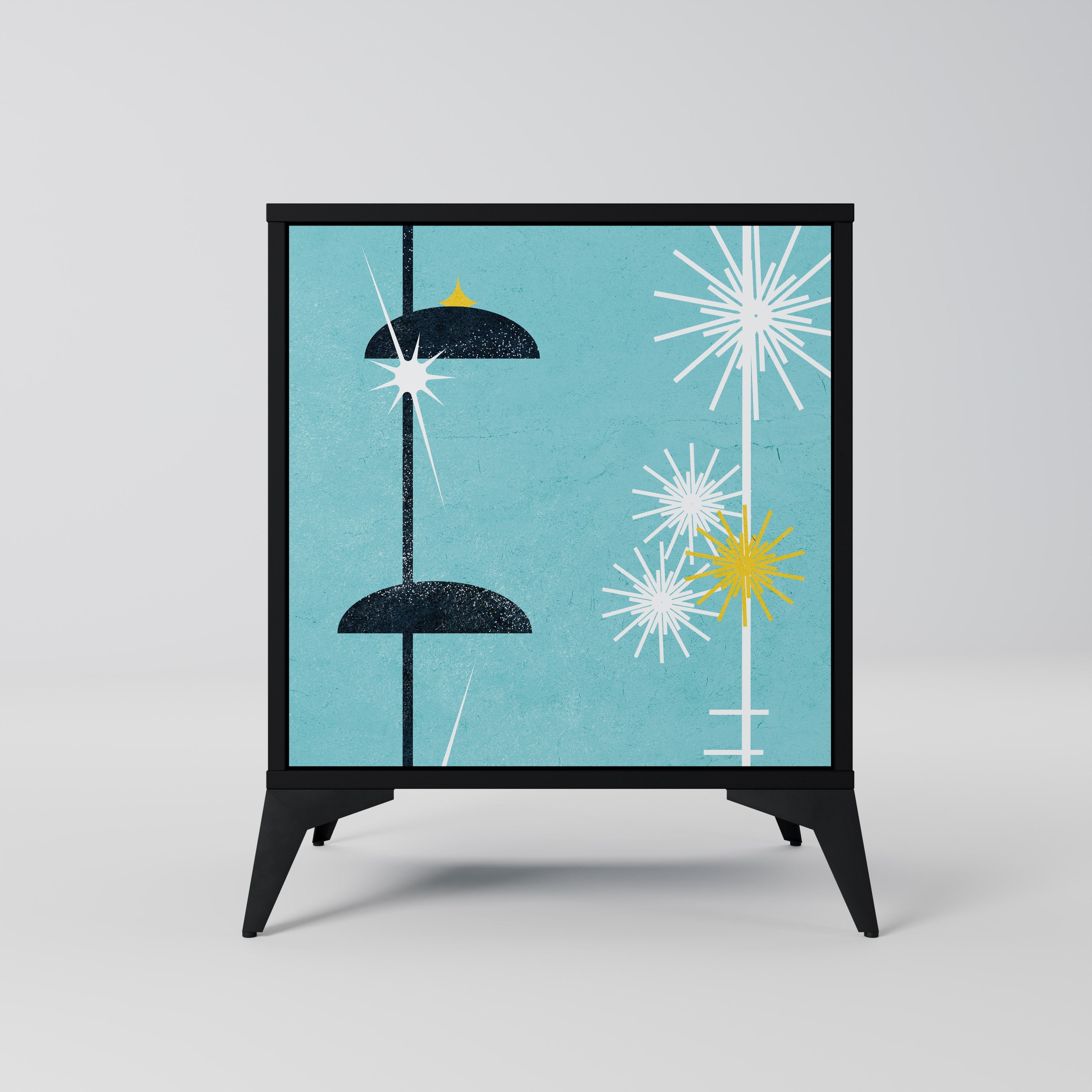 PATHS TO HAPPINESS Aparador de 1 Porta em Acabamento Preto