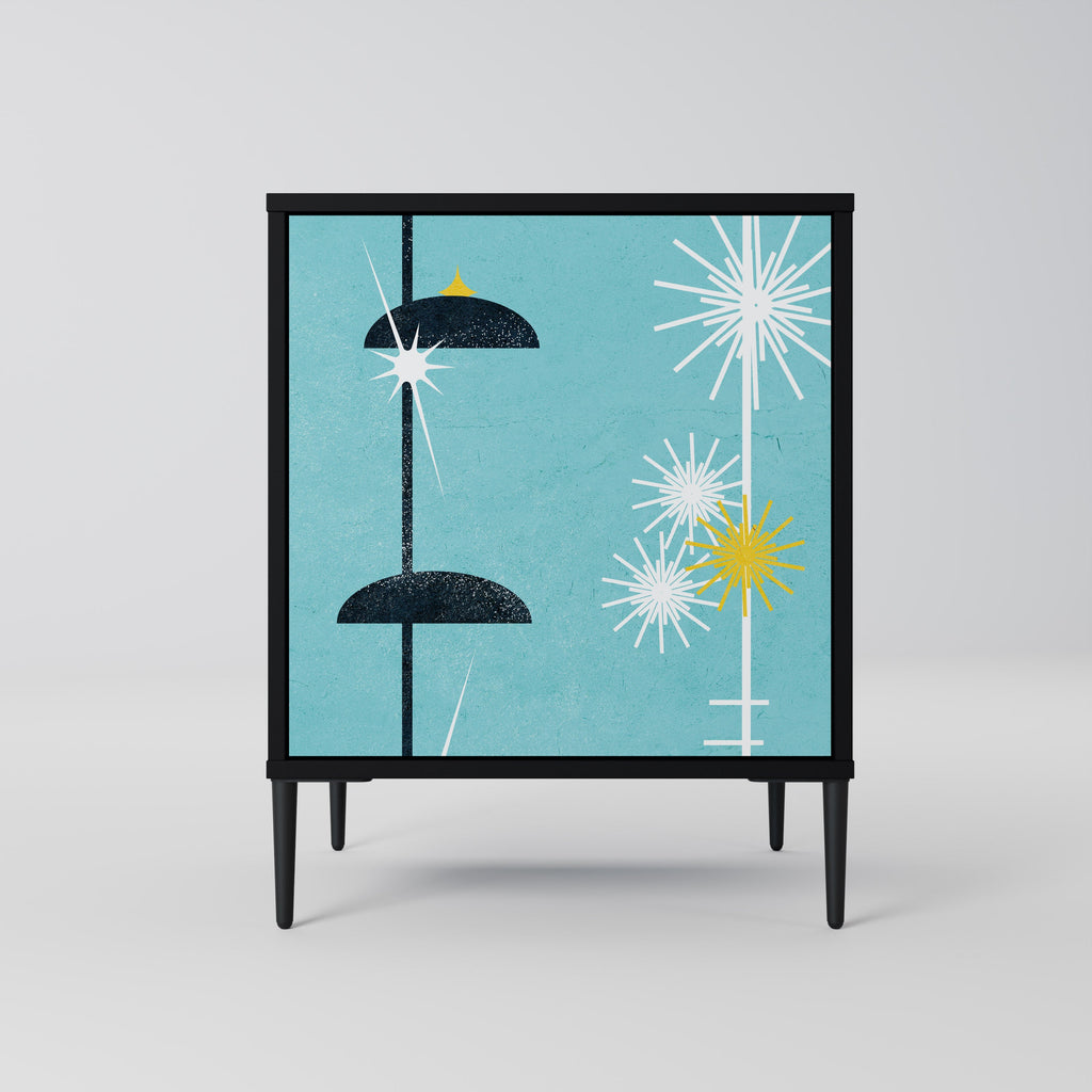 PATHS TO HAPPINESS 1-Door Sideboard in Black Finish