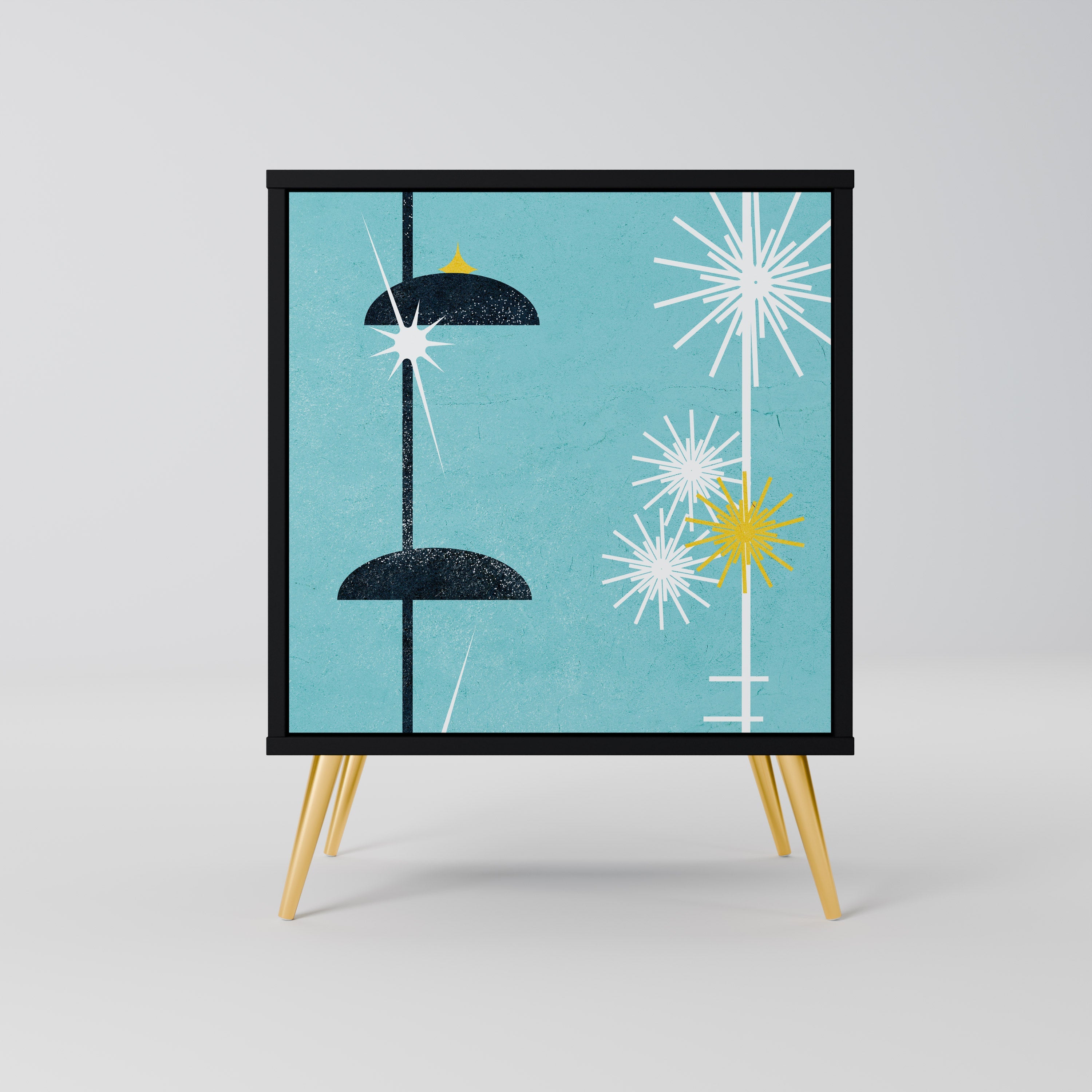 PATHS TO HAPPINESS Aparador de 1 Porta em Acabamento Preto