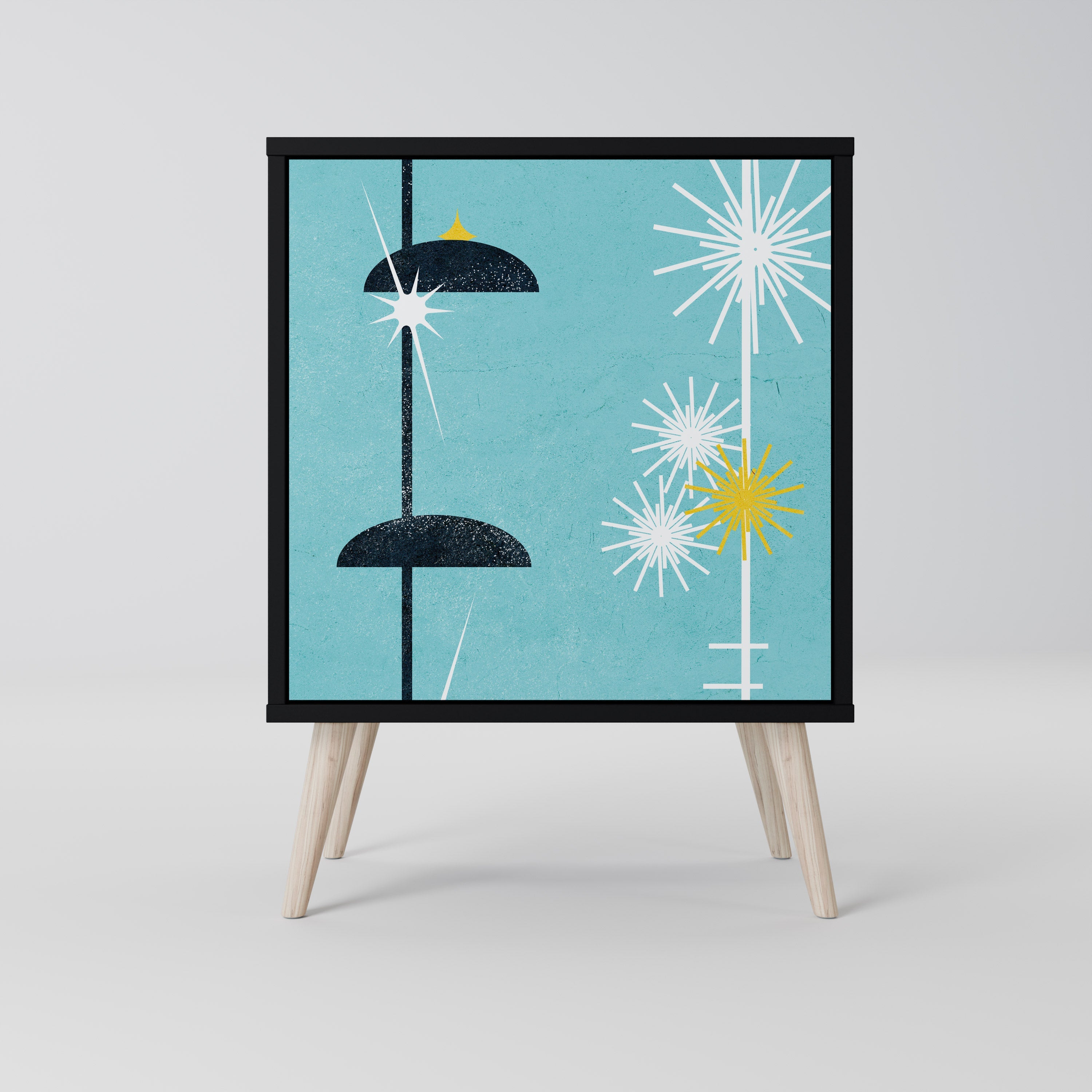 PATHS TO HAPPINESS Aparador de 1 Porta em Acabamento Preto