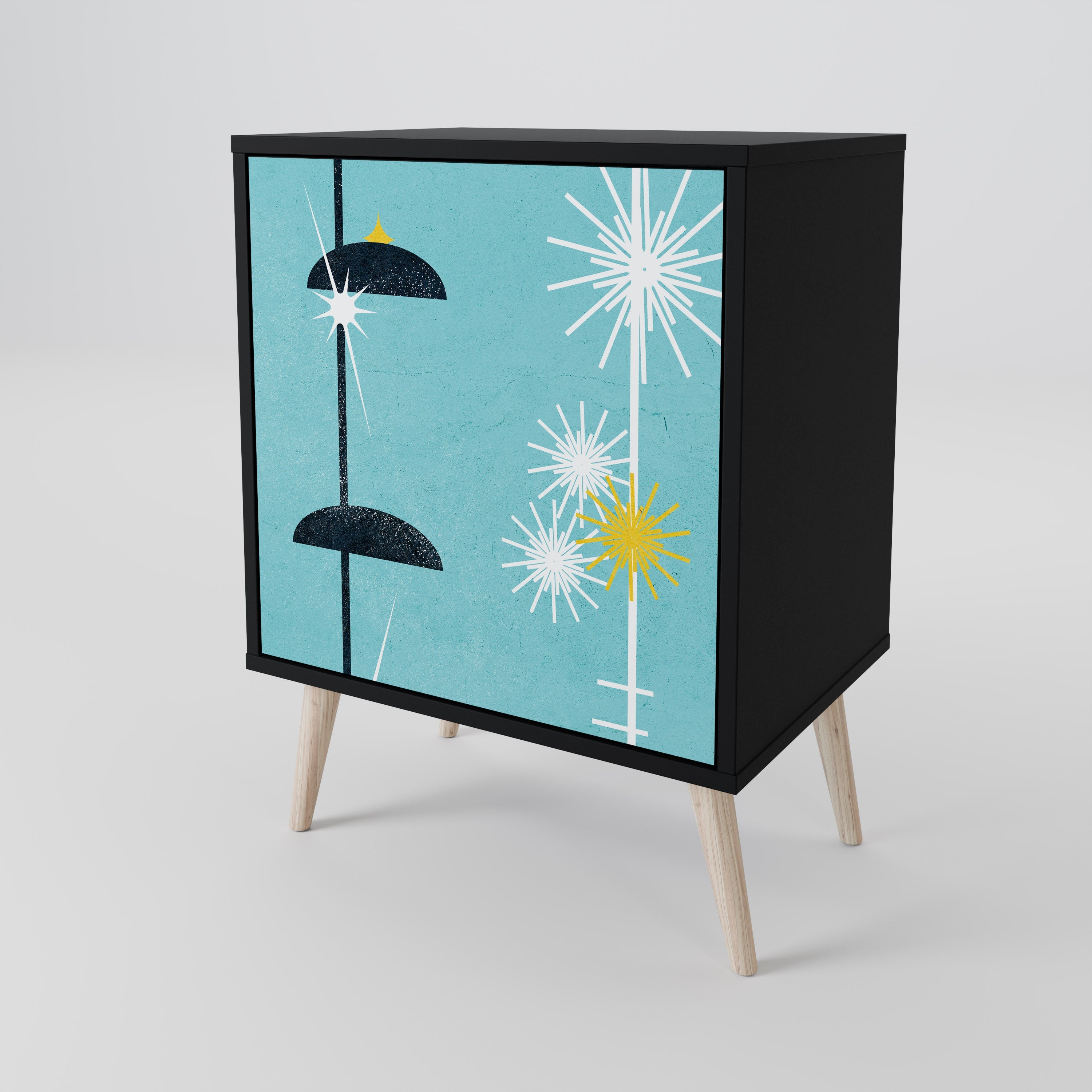 PATHS TO HAPPINESS 1-Door Sideboard in Black Finish