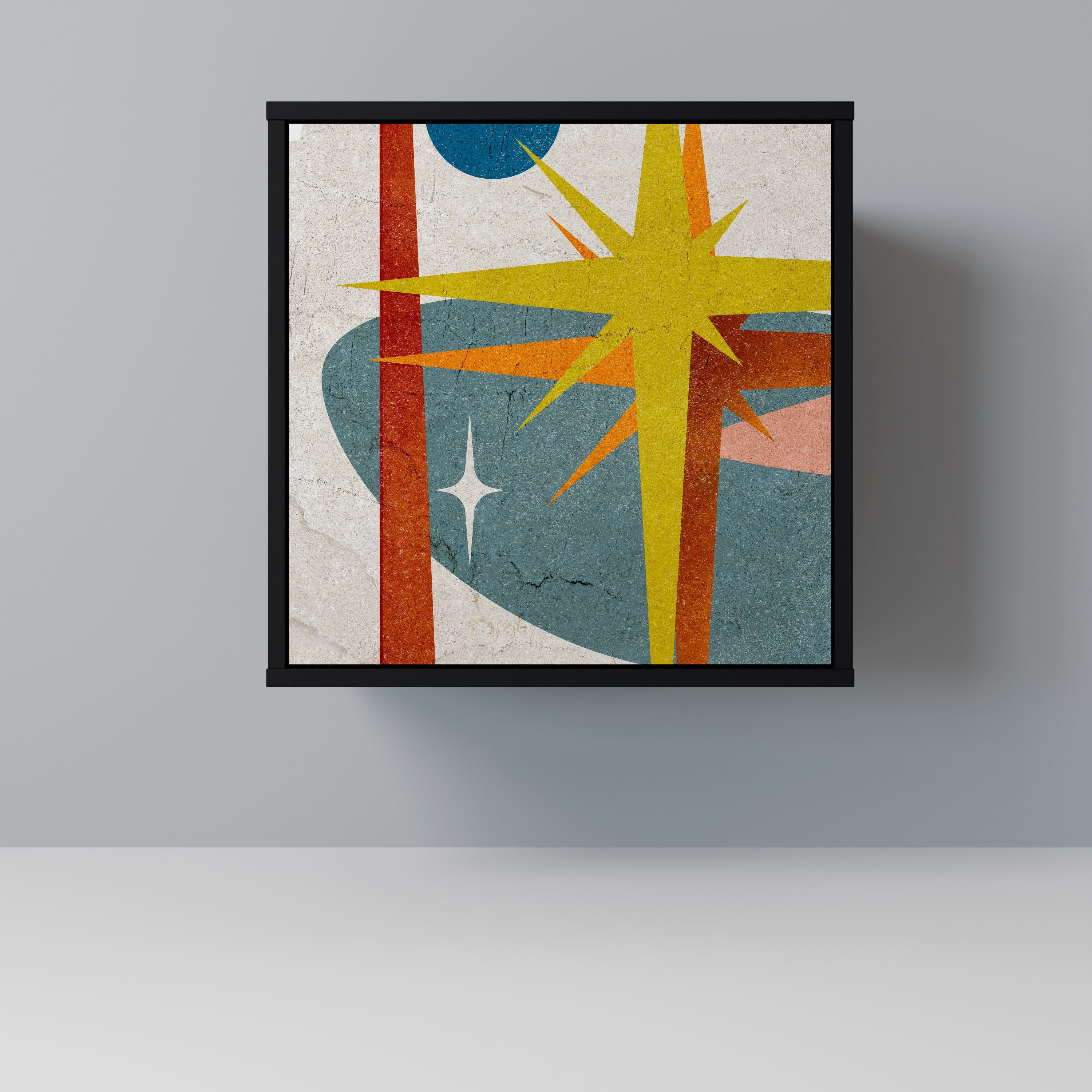 INTERSTELLAR VIBES Aparador de 1 Porta em Acabamento Preto