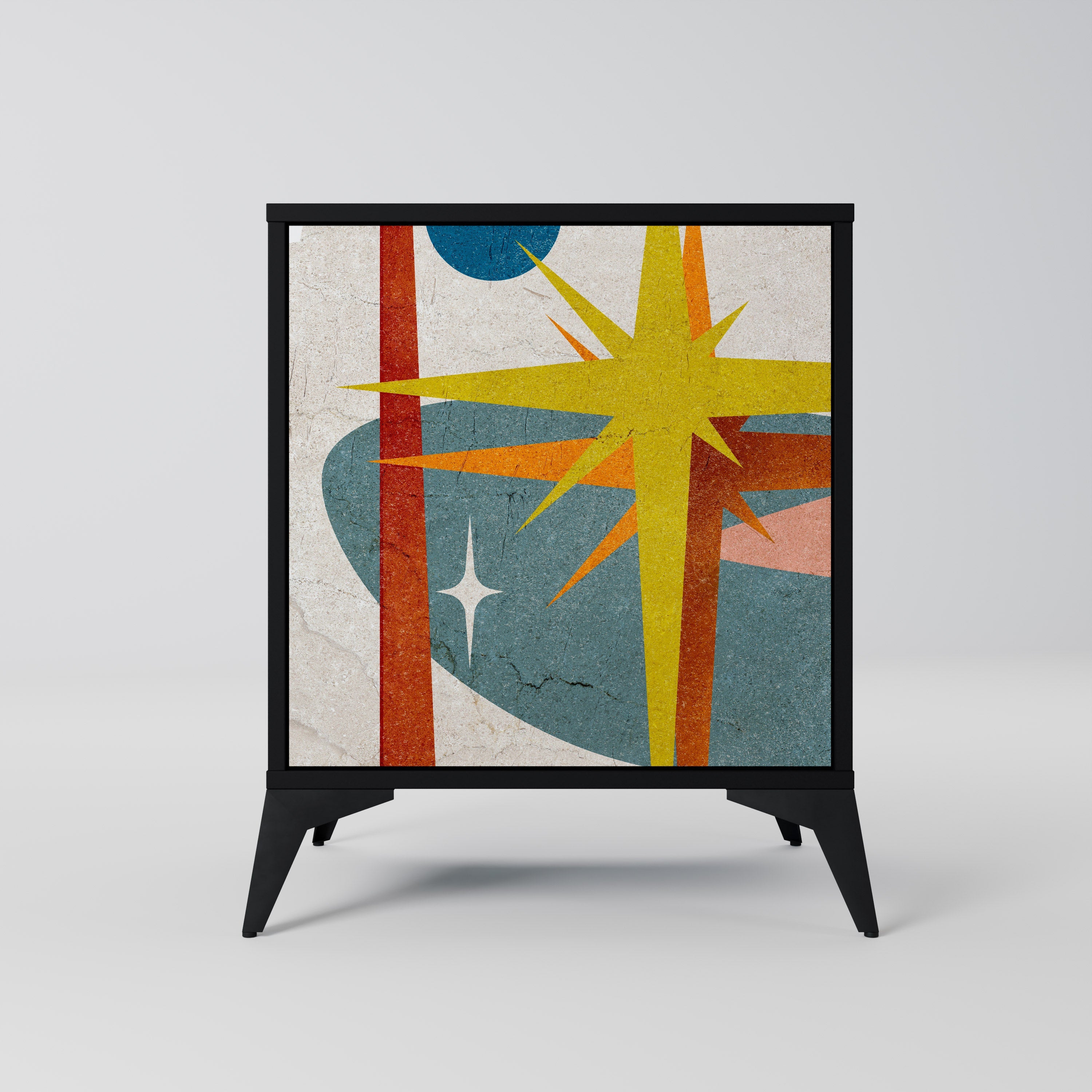 INTERSTELLAR VIBES Aparador de 1 Porta em Acabamento Preto