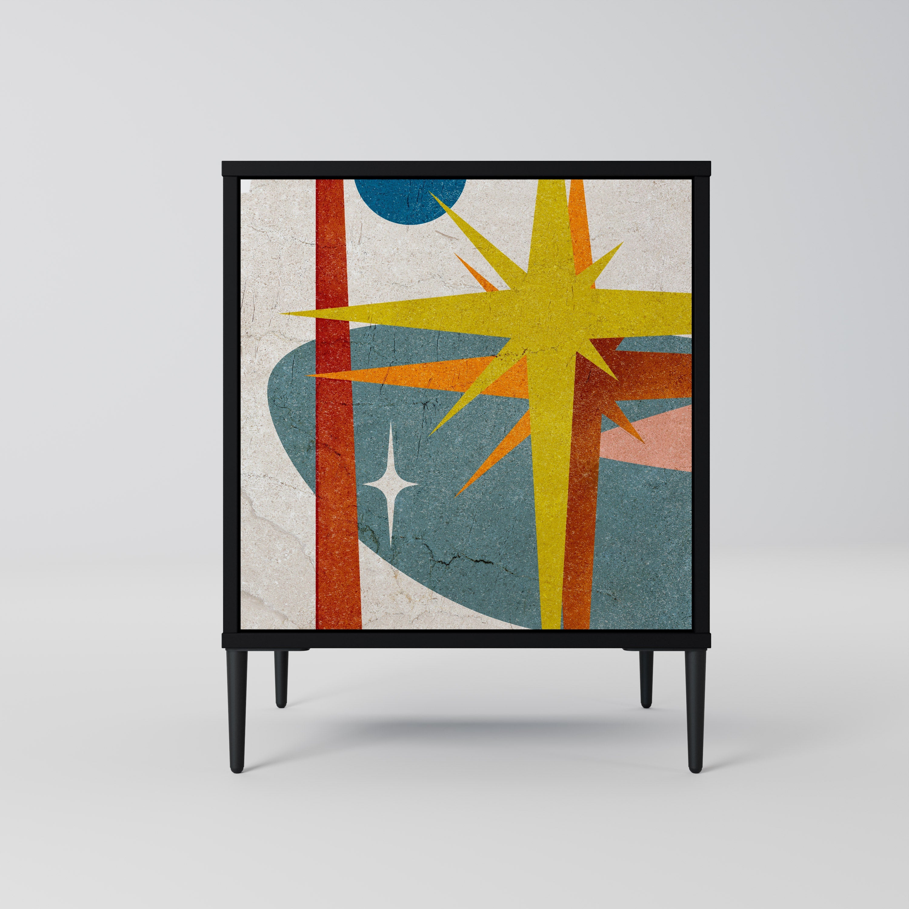 INTERSTELLAR VIBES Aparador de 1 Porta em Acabamento Preto