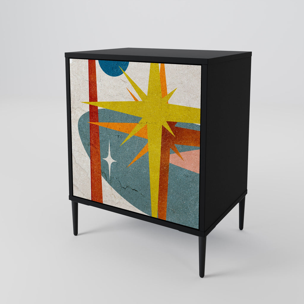 INTERSTELLAR VIBES 1-Door Sideboard in Black Finish