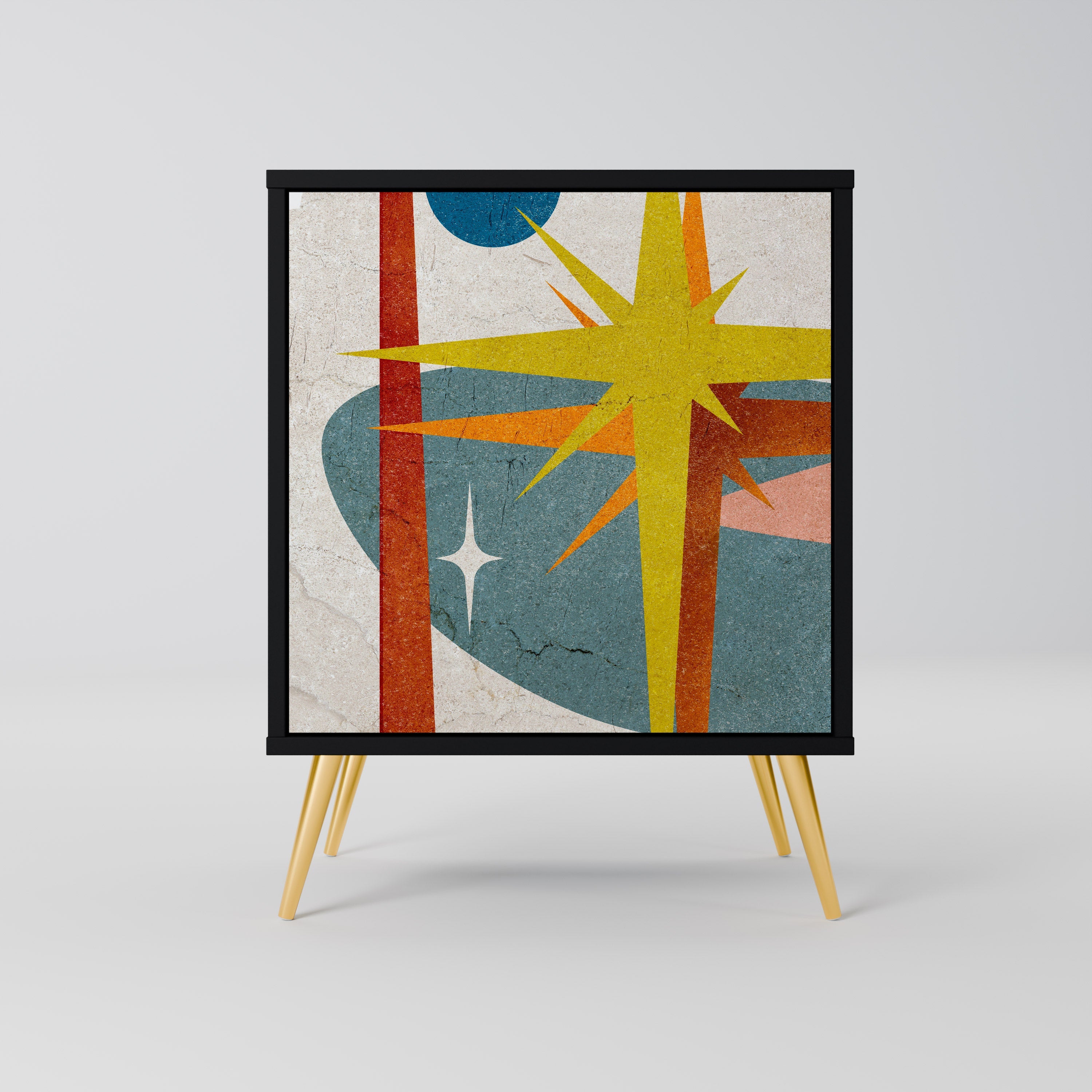 INTERSTELLAR VIBES Aparador de 1 Porta em Acabamento Preto