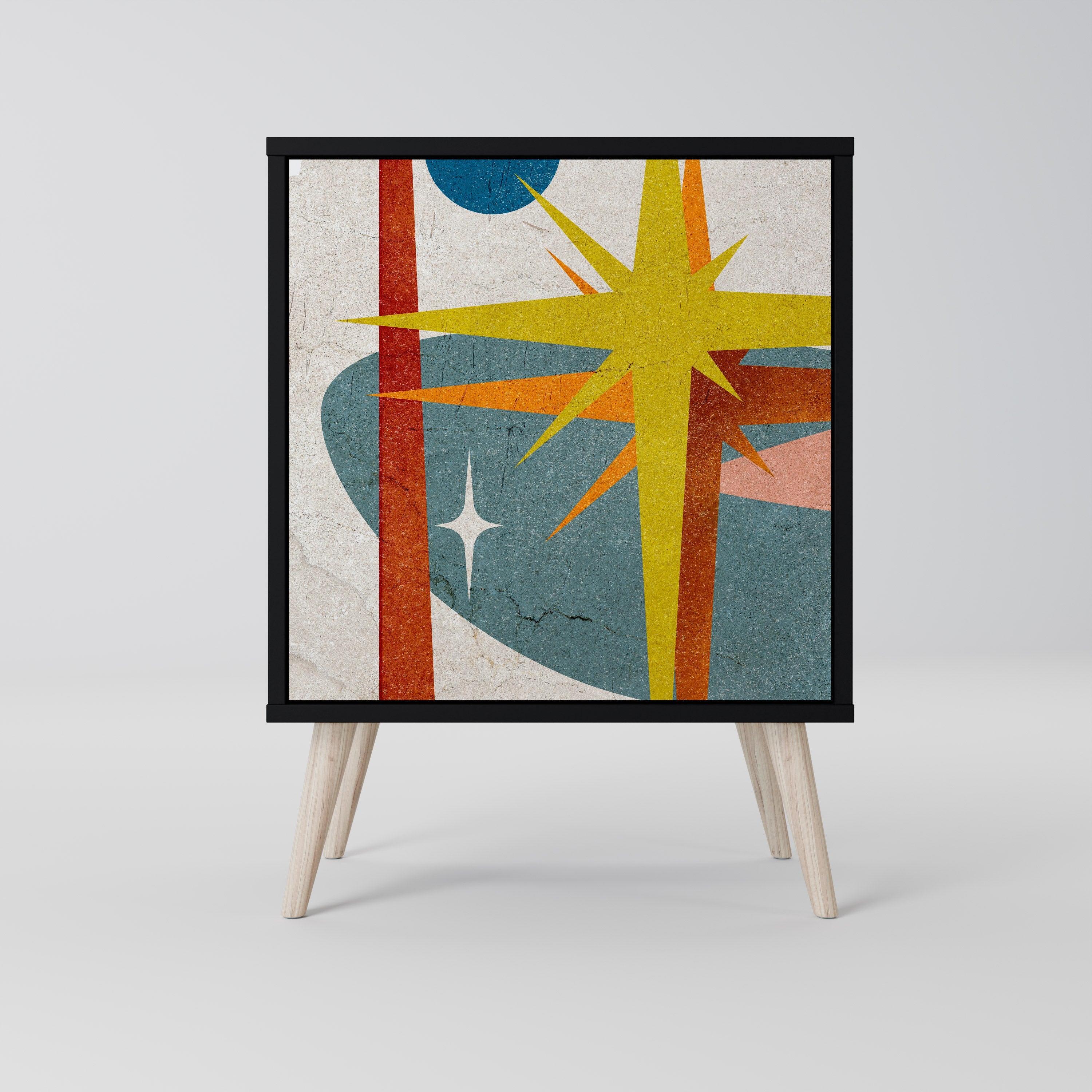 INTERSTELLAR VIBES Aparador de 1 Porta em Acabamento Preto