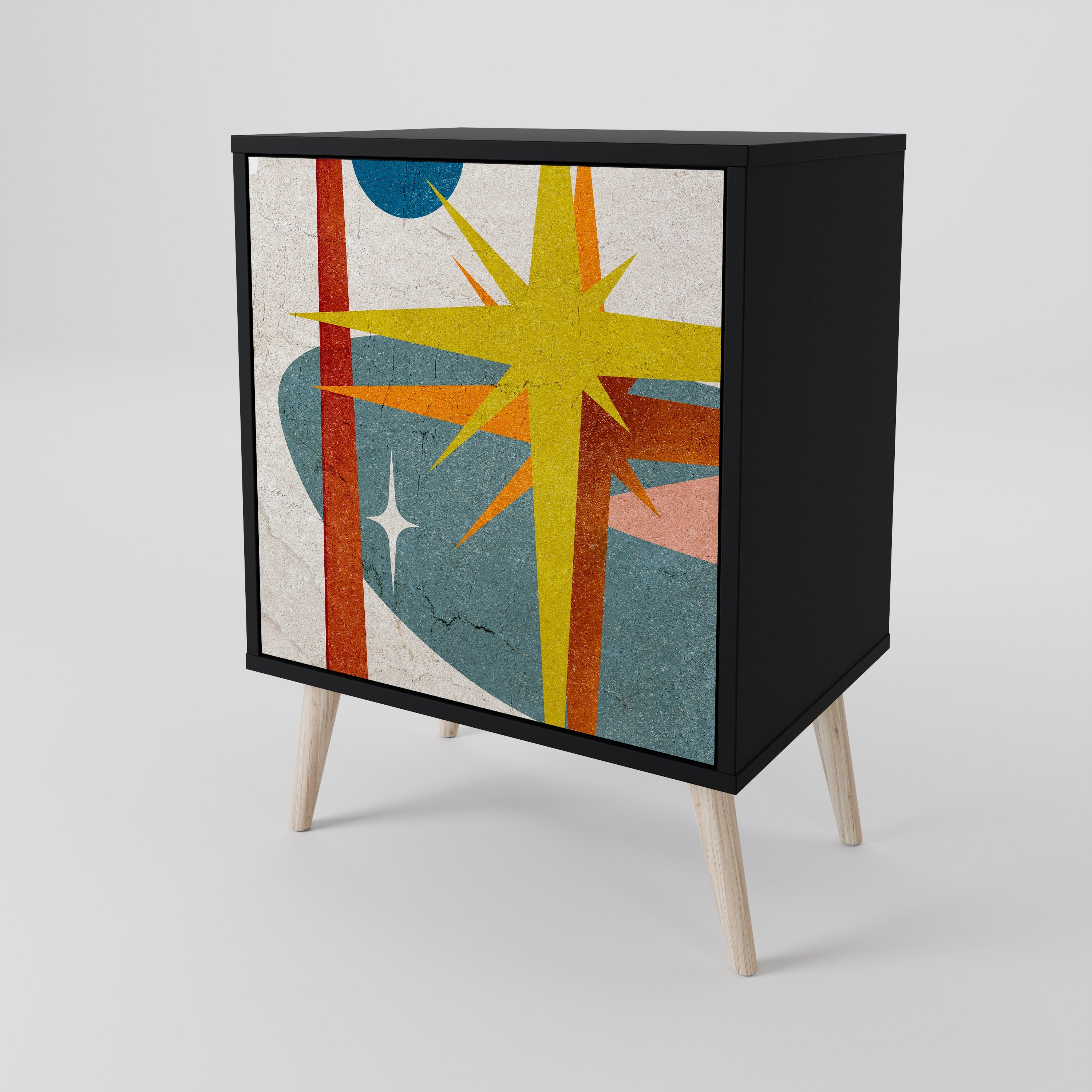 INTERSTELLAR VIBES 1-Door Sideboard in Black Finish