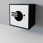 BLACK AND WHITE COMBINATION 1-Door Sideboard in Black Finish