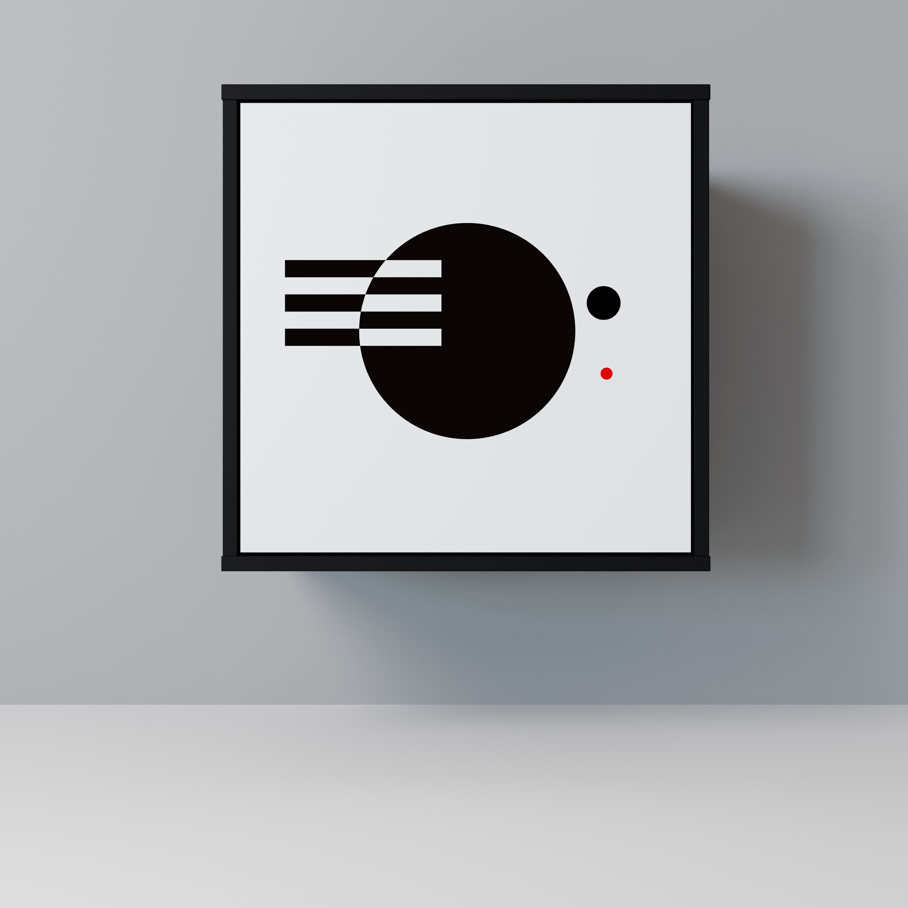 BLACK AND WHITE COMBINATION Aparador de 1 Porta em Acabamento Preto