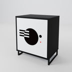BLACK AND WHITE COMBINATION 1-Door Sideboard in Black Finish