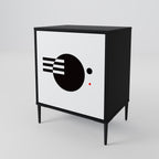 BLACK AND WHITE COMBINATION 1-Door Sideboard in Black Finish