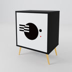 BLACK AND WHITE COMBINATION 1-Door Sideboard in Black Finish