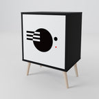 BLACK AND WHITE COMBINATION 1-Door Sideboard in Black Finish