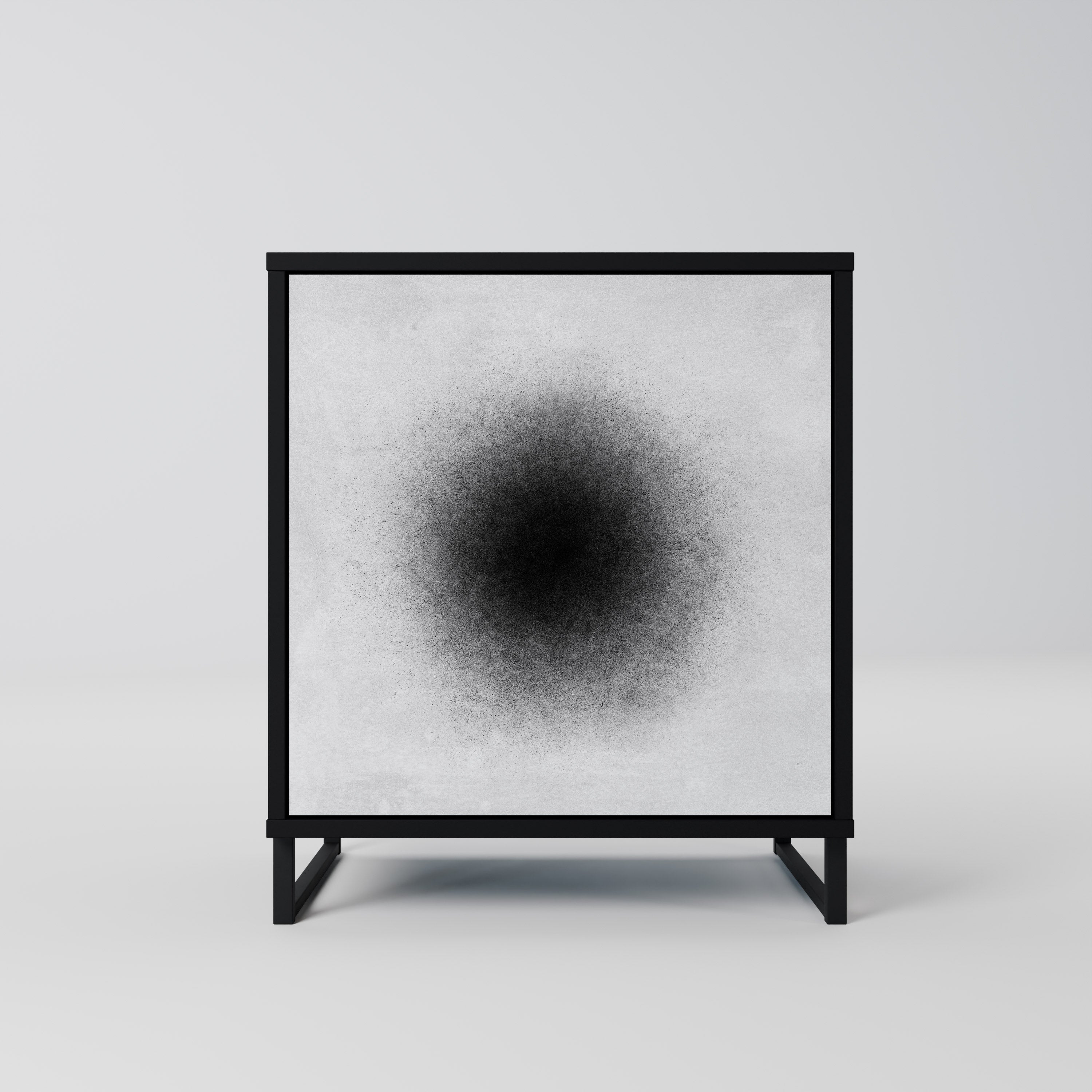 BLACK HOLE Aparador de 1 Porta em Acabamento Preto