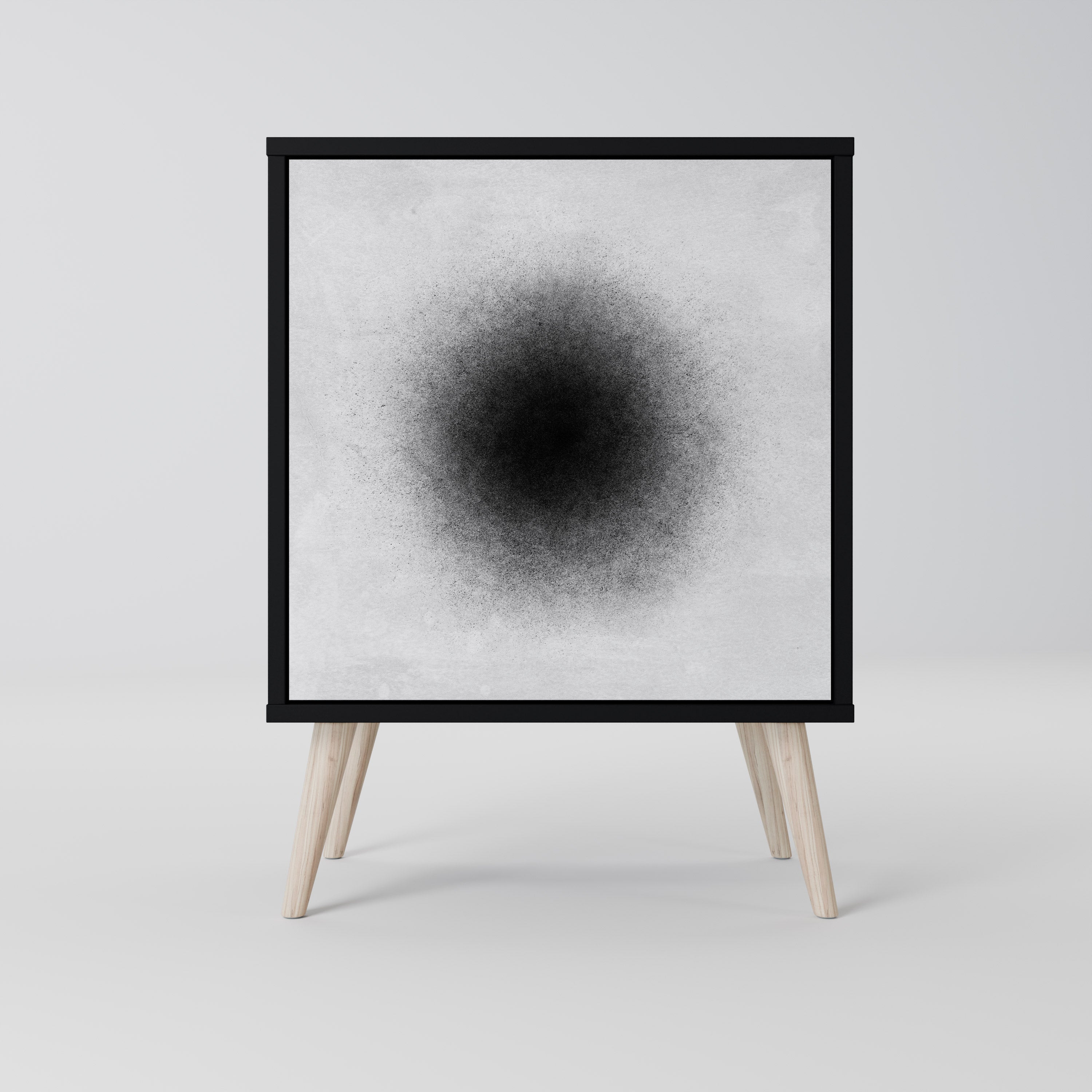 BLACK HOLE Aparador de 1 Porta em Acabamento Preto