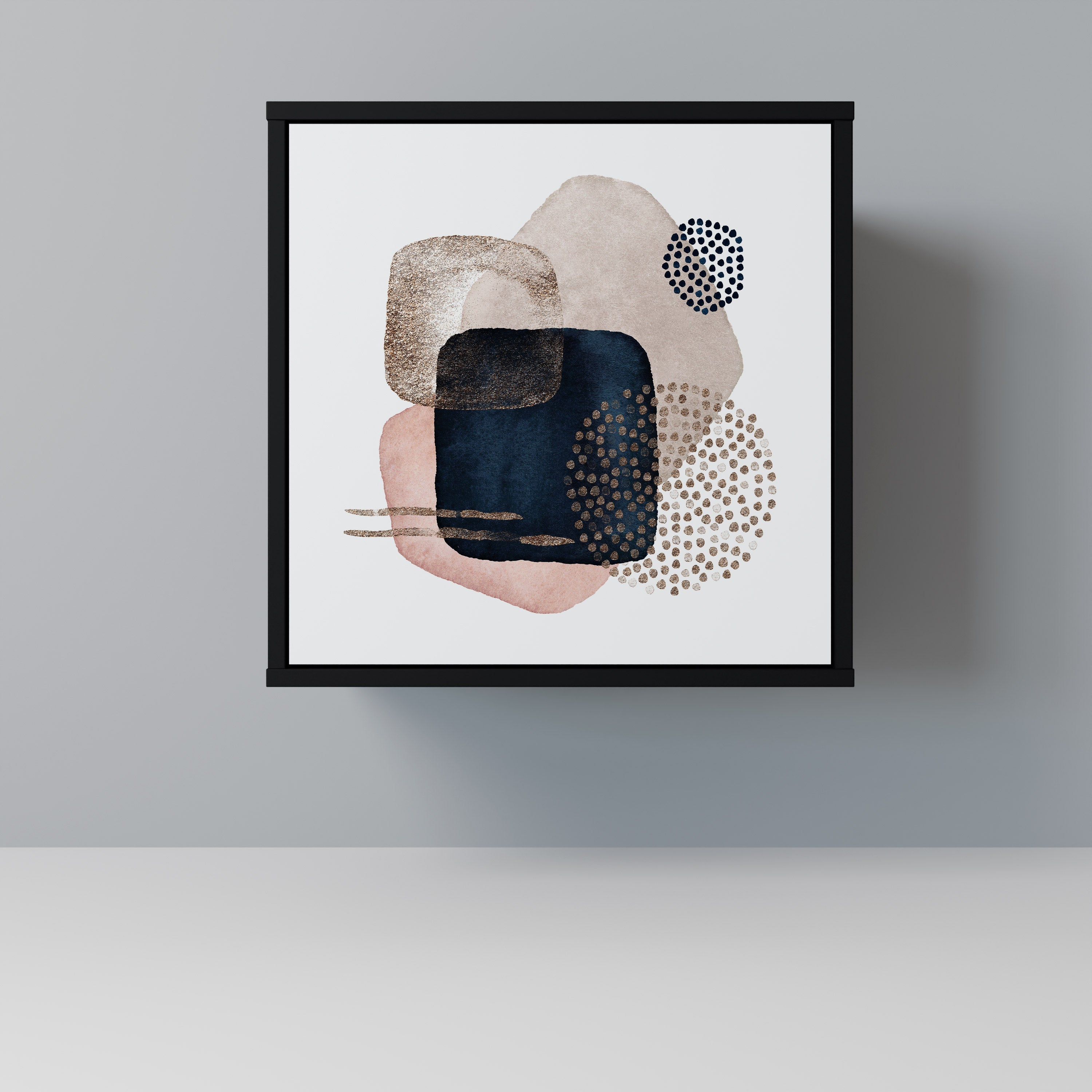 COLORFUL SHAPES Aparador de 1 Porta em Acabamento Preto