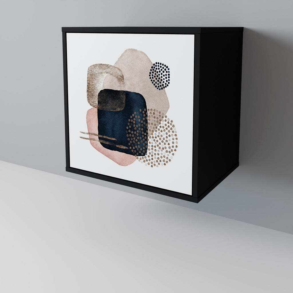 COLORFUL SHAPES Aparador de 1 Porta em Acabamento Preto